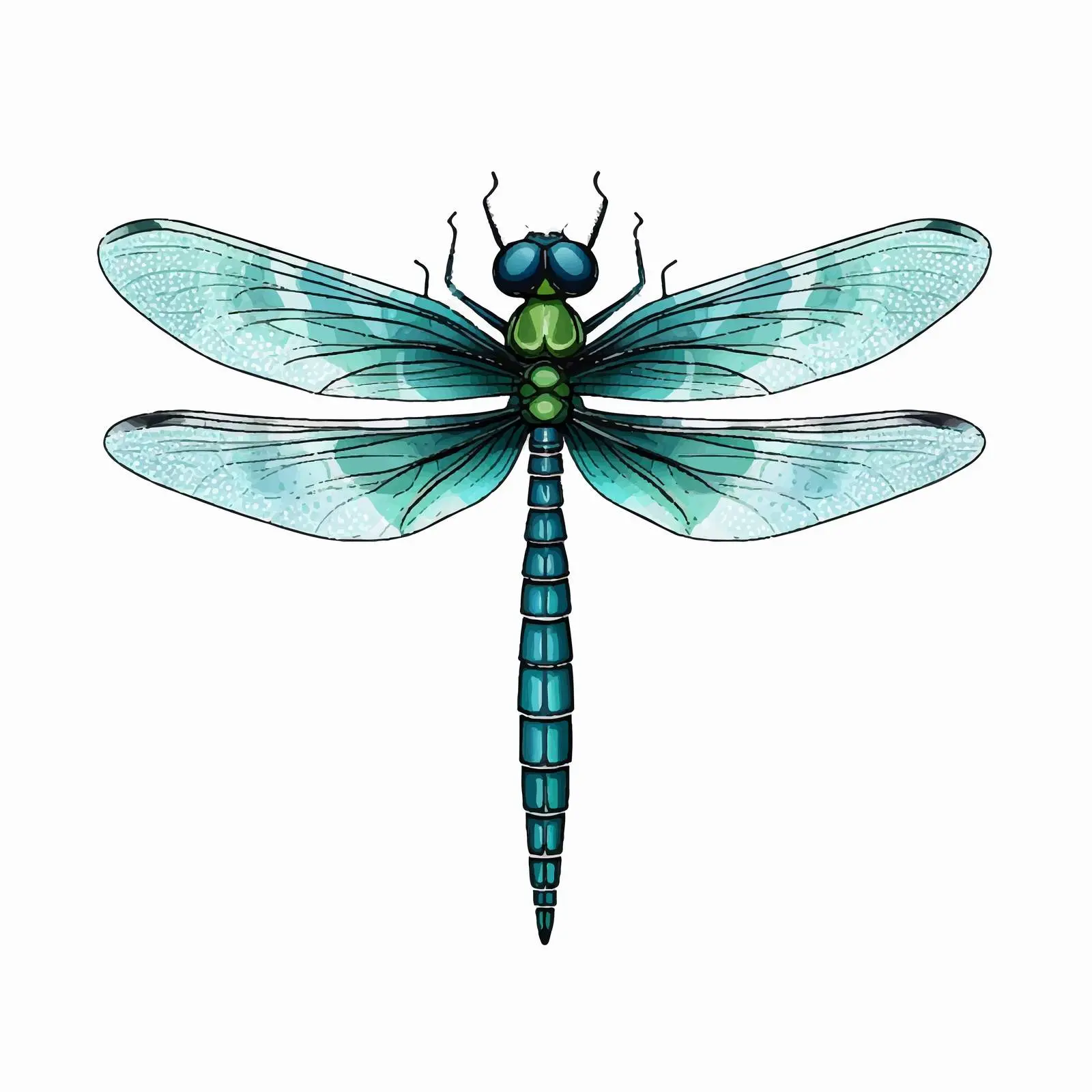 Cartoon Line Dragonfly Vector Illustration — free download from Dotvec