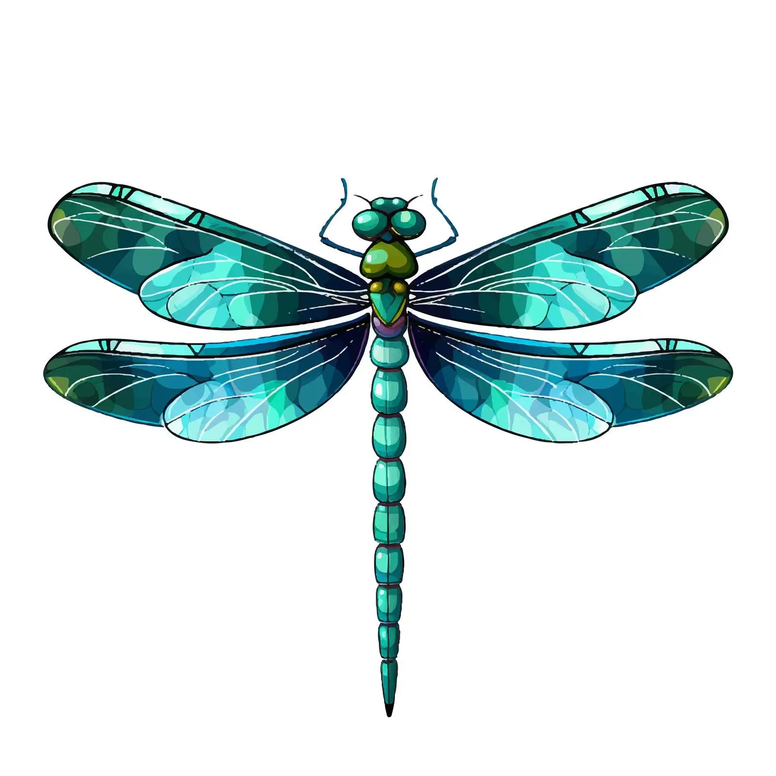 Cartoon Dragonfly Vector Illustration on White Background — free download from Dotvec