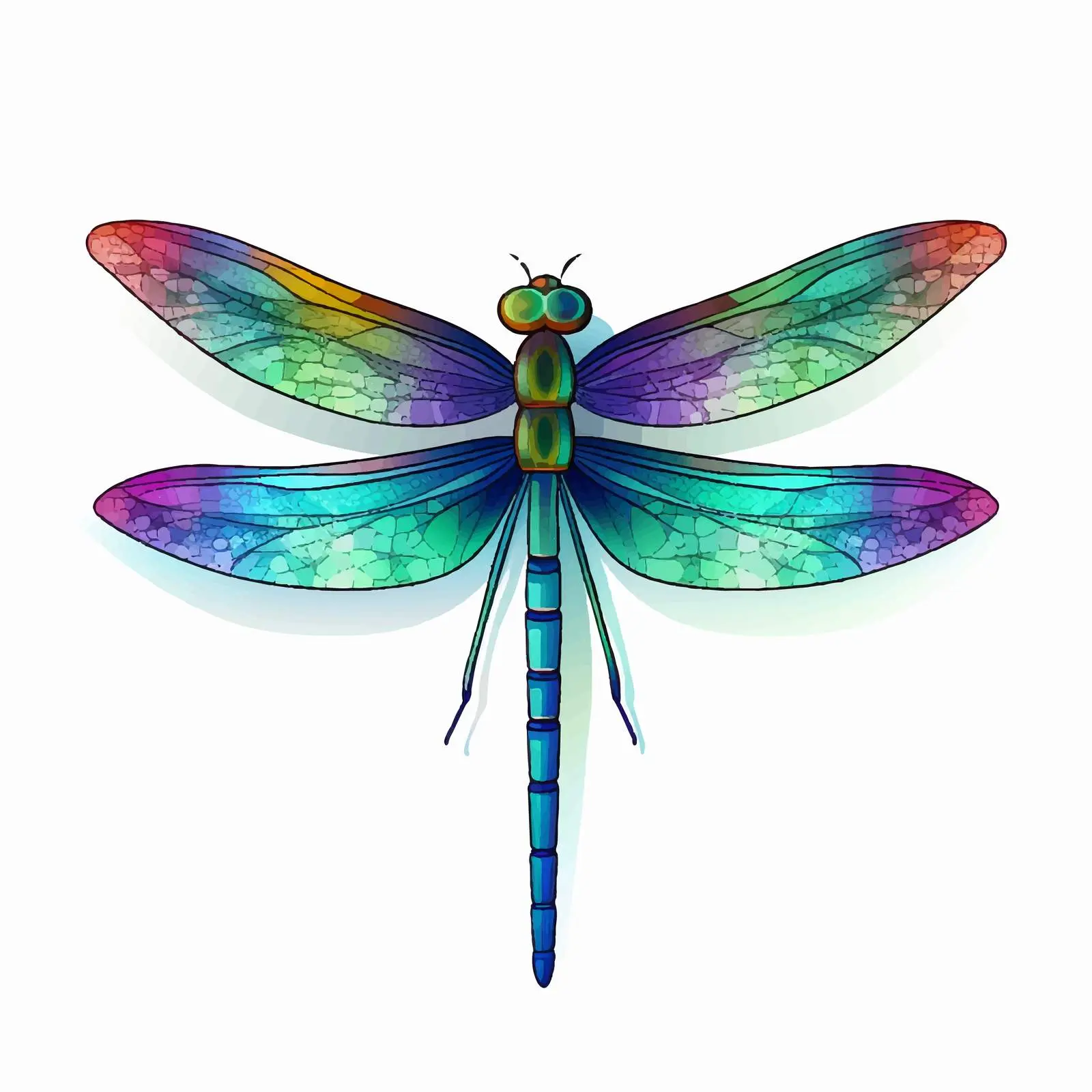 Cartoon Dragonfly Vector Illustration on White Background — free download from Dotvec