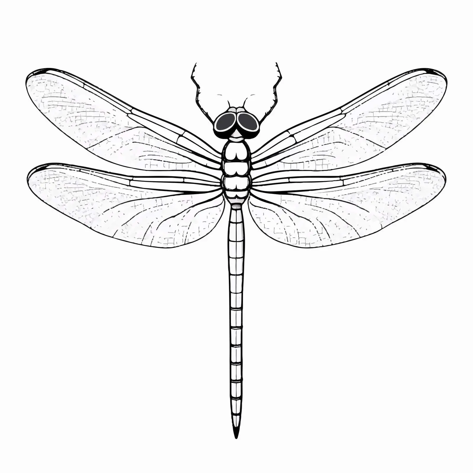 Dragonfly Outline Vector Illustration on White Background — free download from Dotvec