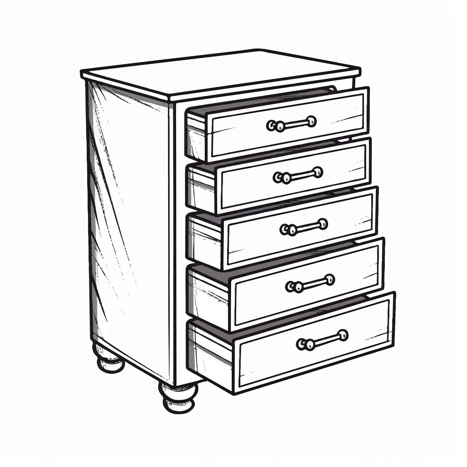 Cartoon Drawer Outline Vector Illustration — free download from Dotvec