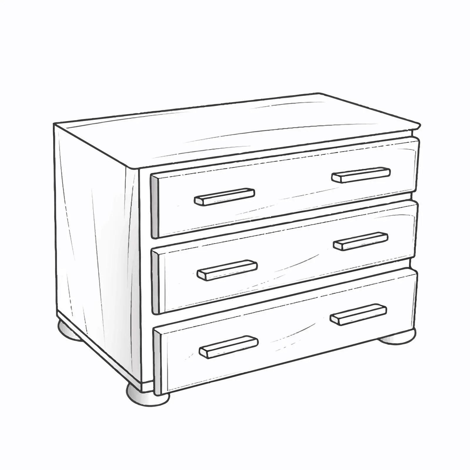Cartoon Drawer Outline Vector Illustration — free download from Dotvec