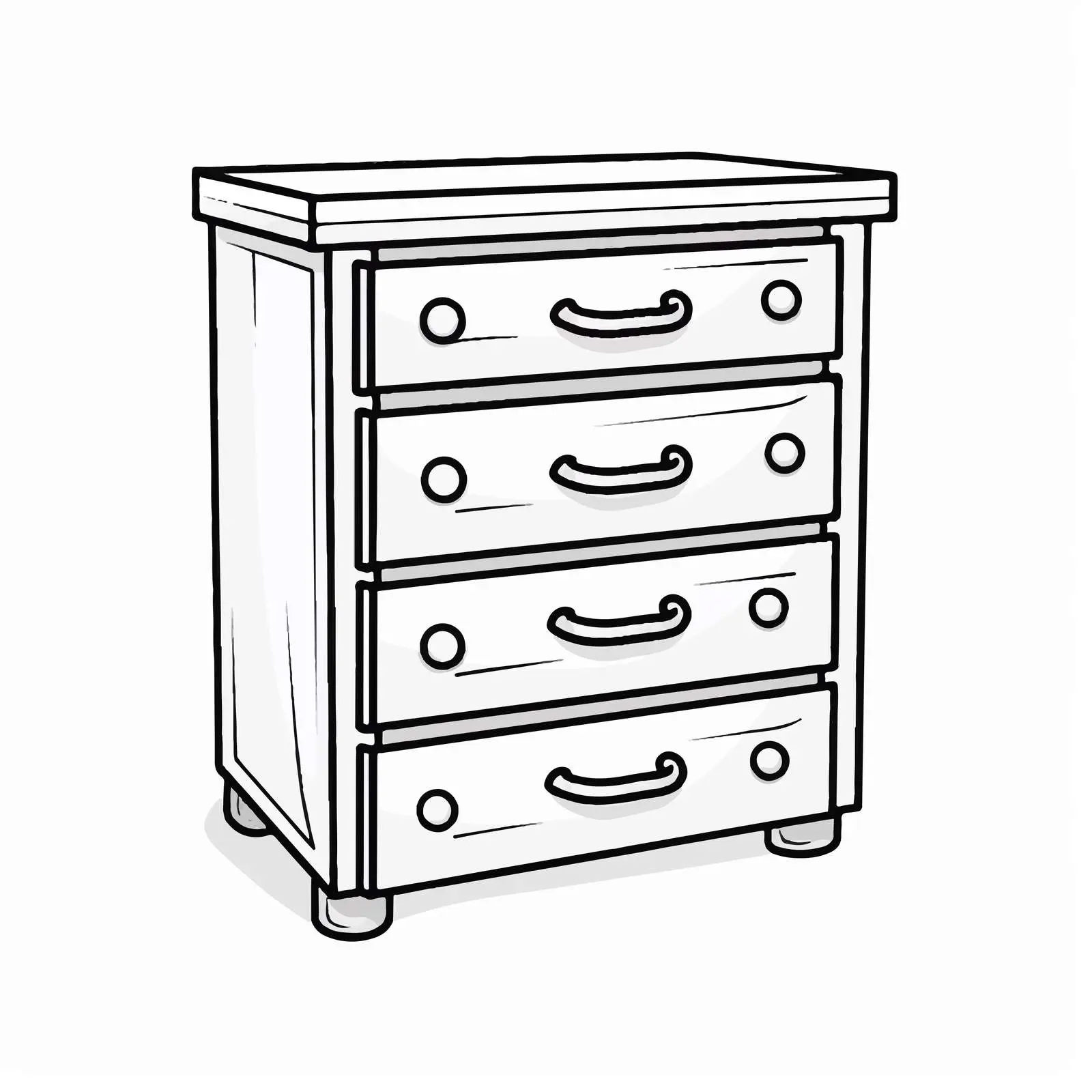 Cartoon Drawer Outline Vector Illustration — free download from Dotvec