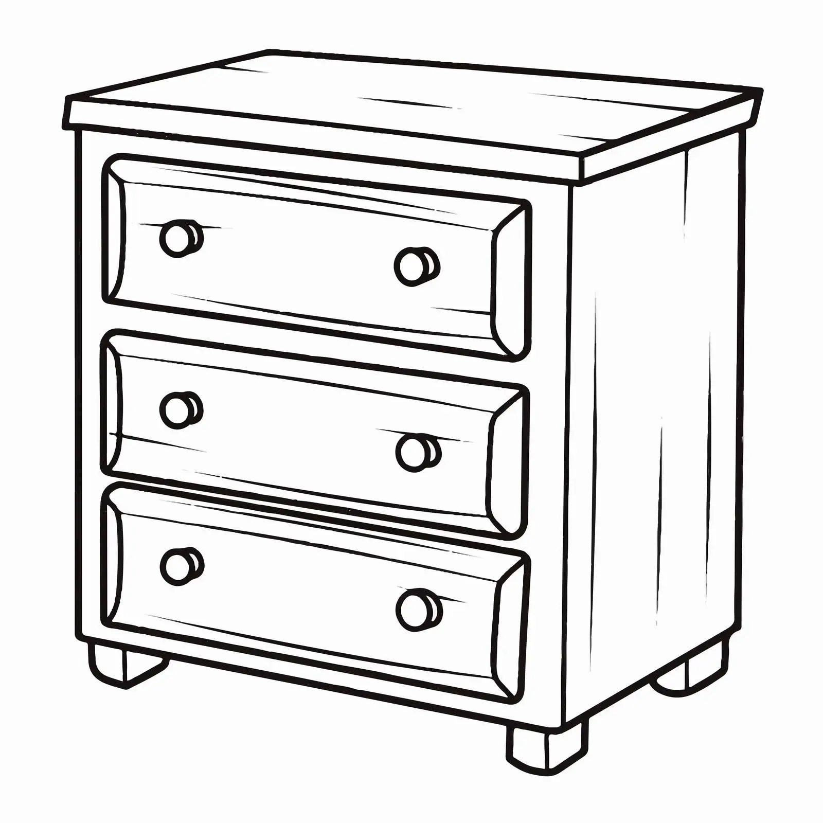 Cartoon Drawer Outline Vector Illustration — free download from Dotvec