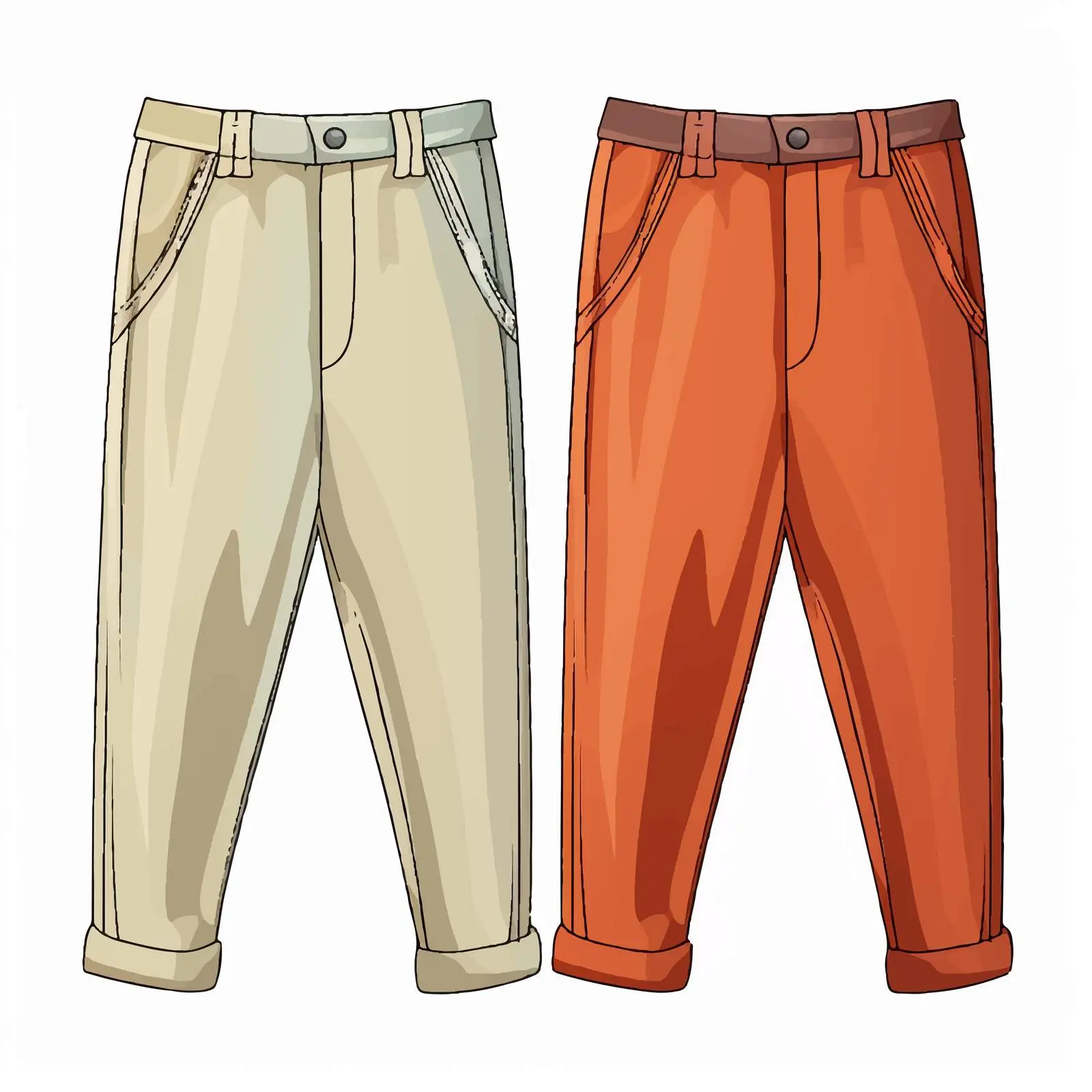 Fun Trousers Coloring Illustration for Kids — free download from Dotvec