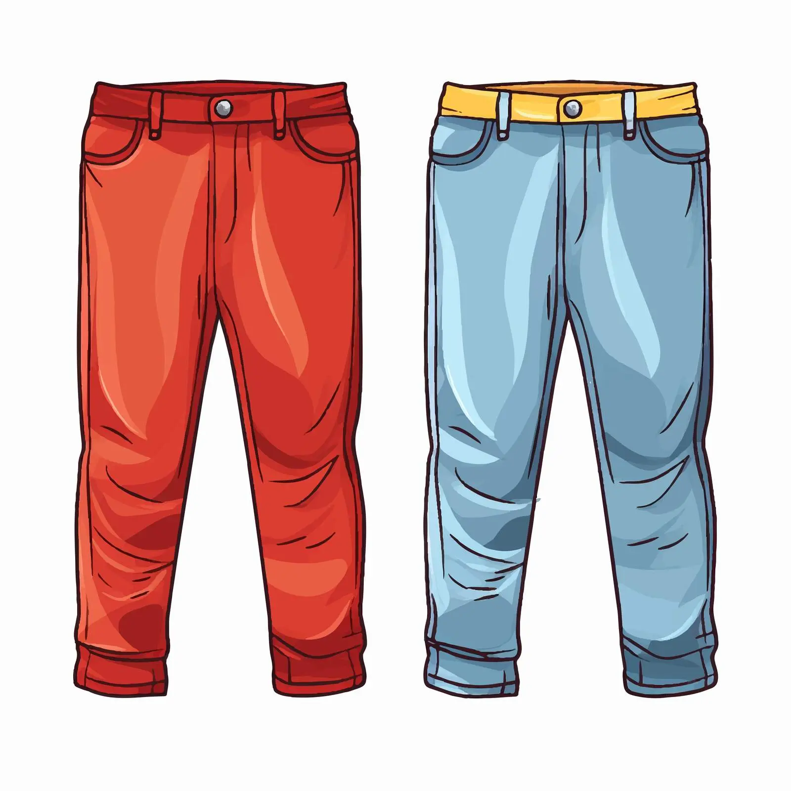 Coloring Illustration of Children's Trousers – free fun for kids image from Dotvec