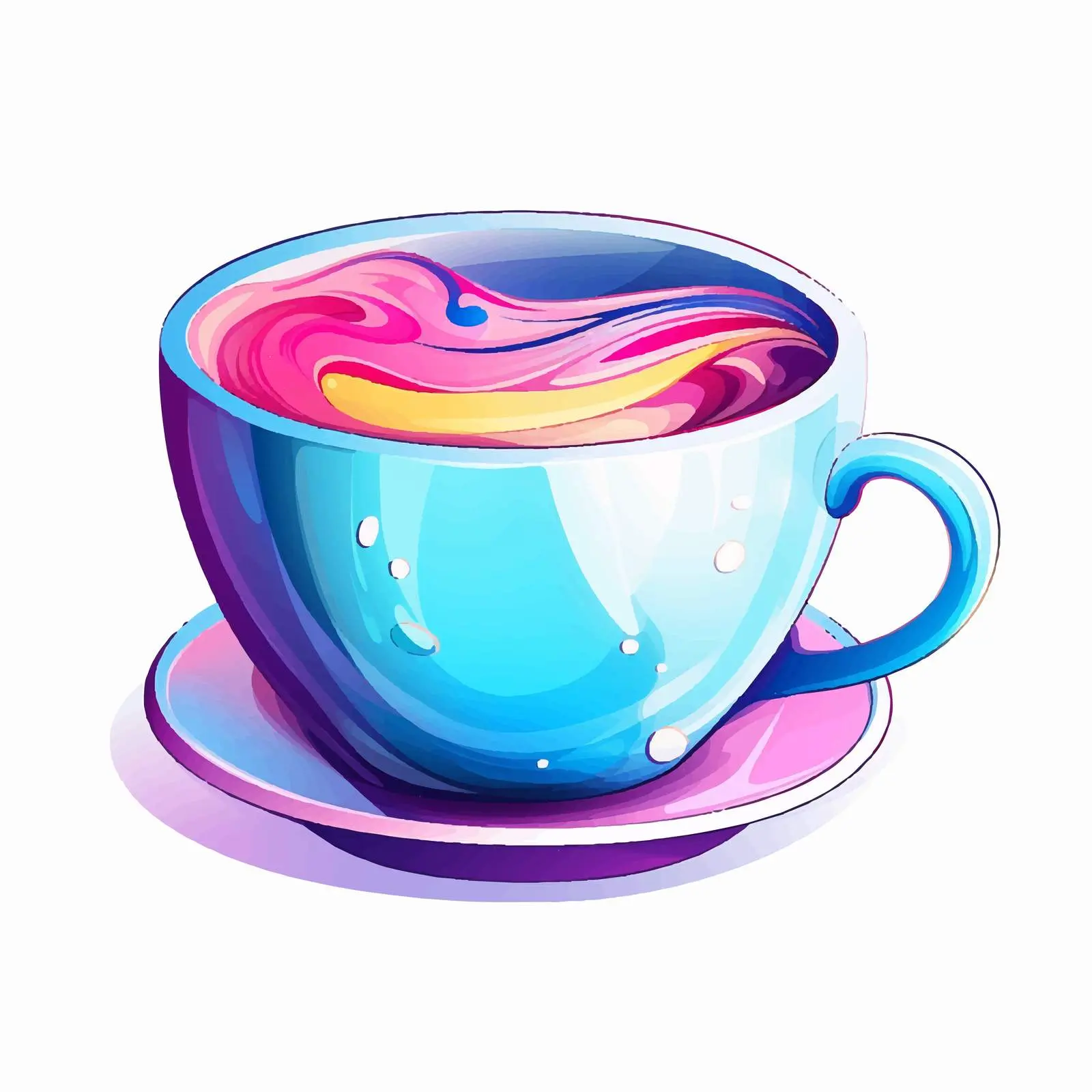 Colorful Cup Vector Illustration on White Background — free download from Dotvec