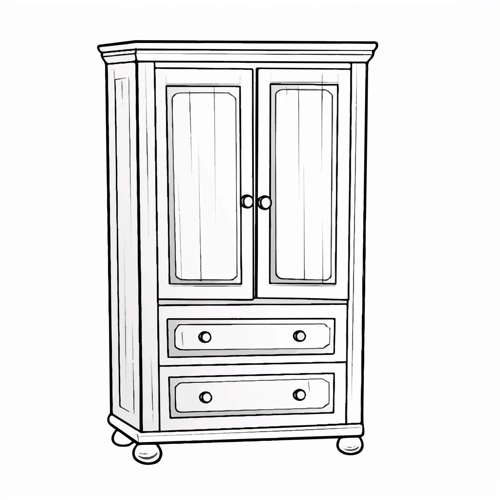 Cupboard Coloring Illustration for Children's Education — free download from Dotvec