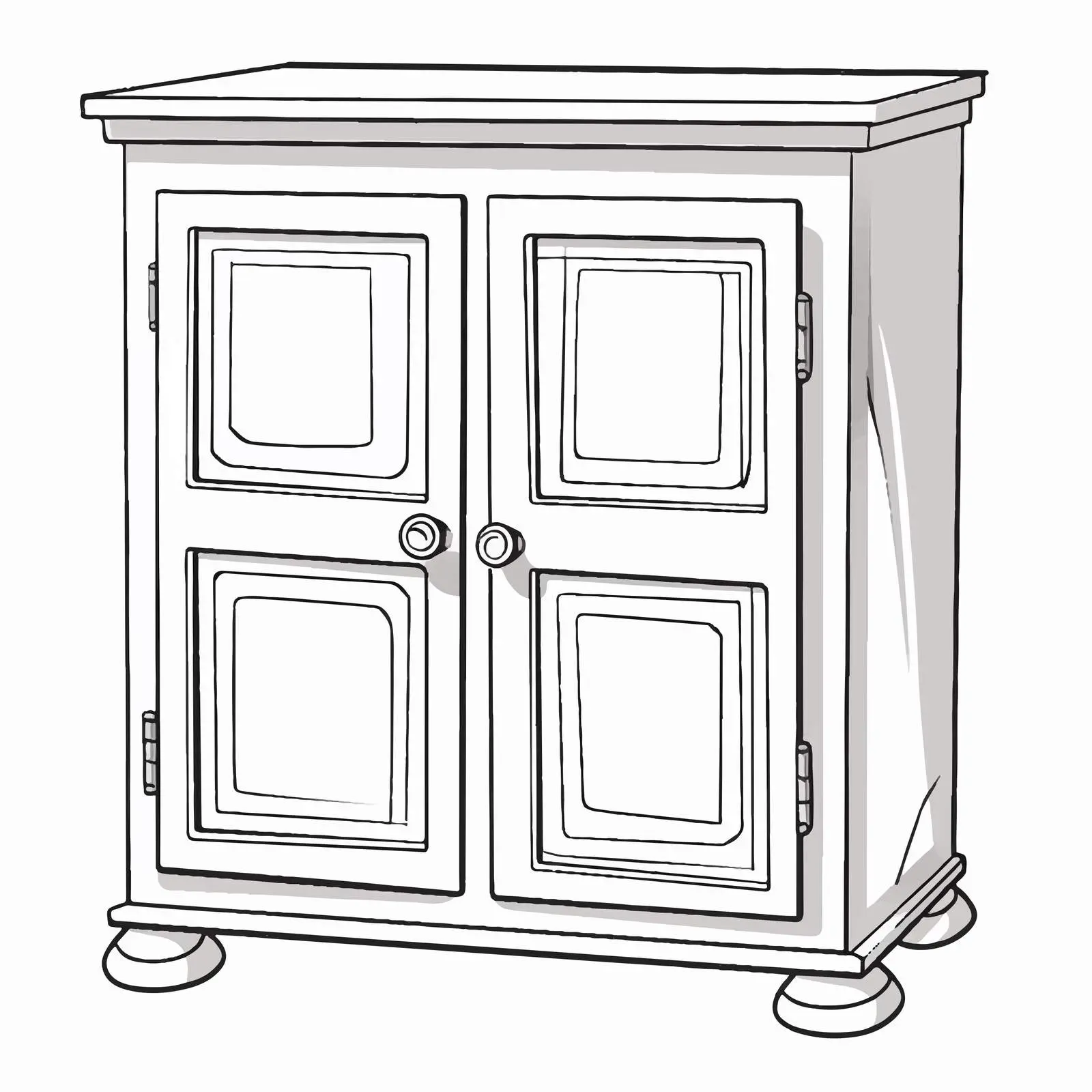 Coloring Illustration of a Cupboard for Kids — free download from Dotvec