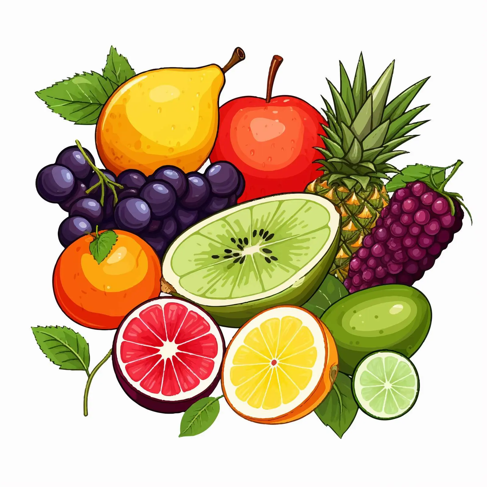 Colorful Fruits Illustration for Children's Education — free download from Dotvec