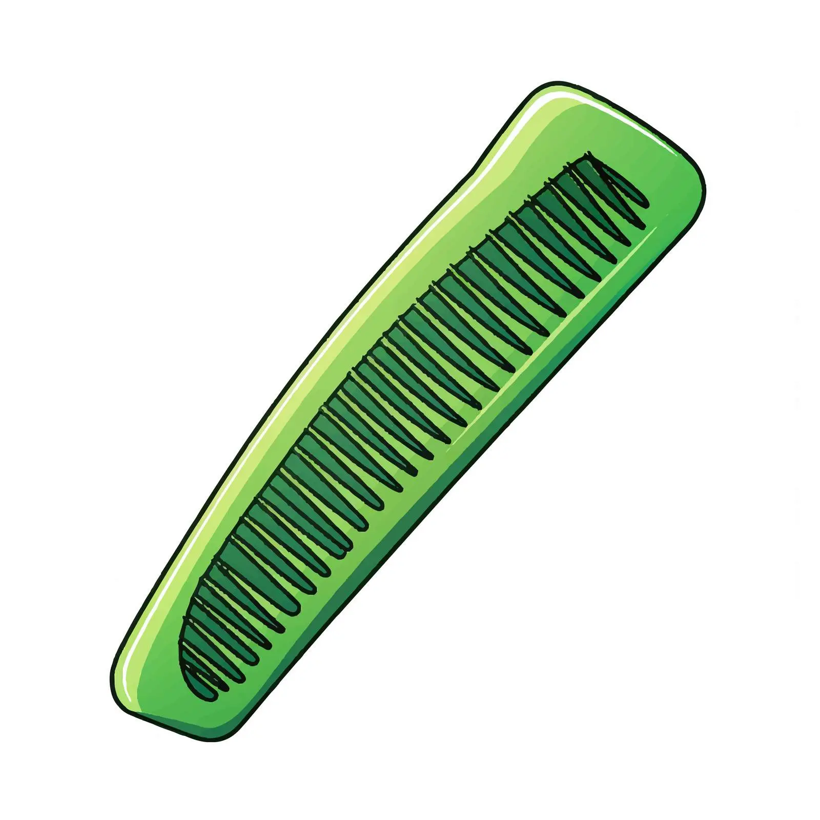 Cartoon Green Comb for Children's Education — free download from Dotvec