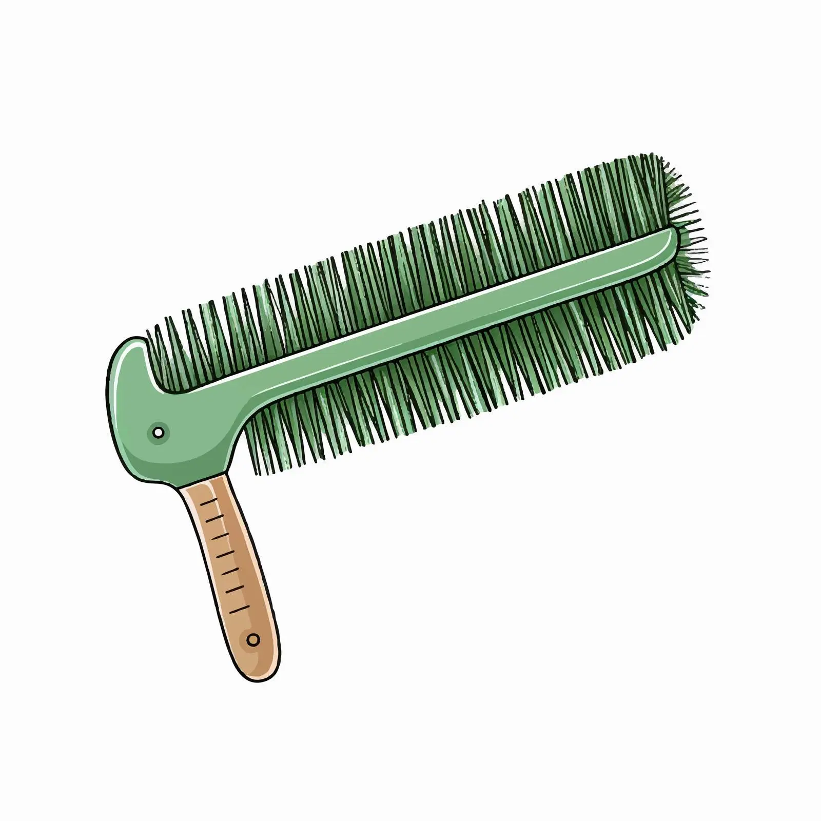 Green Cartoon Comb for Children's Education — free download from Dotvec