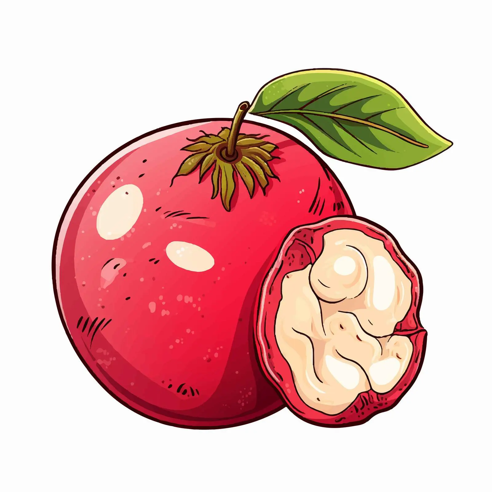 Mangosteen Illustration for Kids Education — free download from Dotvec