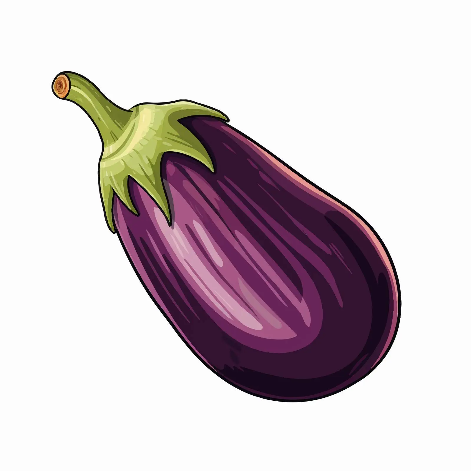 Eggplant Vector Illustration for Children's Education – free plant graphics image from Dotvec