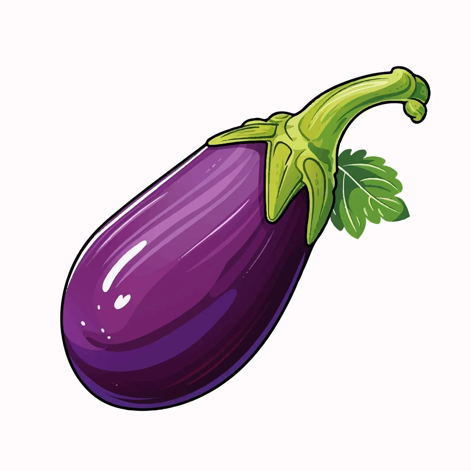 Colorful Eggplant Vector Illustration for Kids — free download from Dotvec