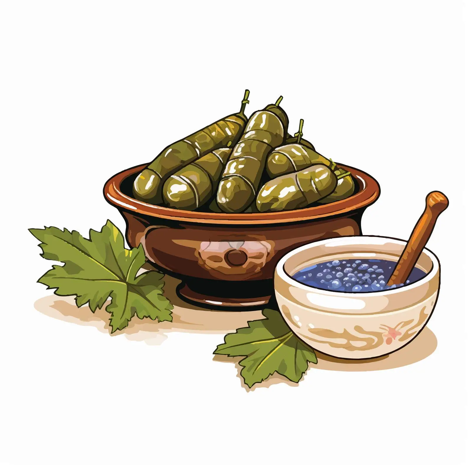 Dolma and Sauce in Bowl and Gravy Boat — free download from Dotvec