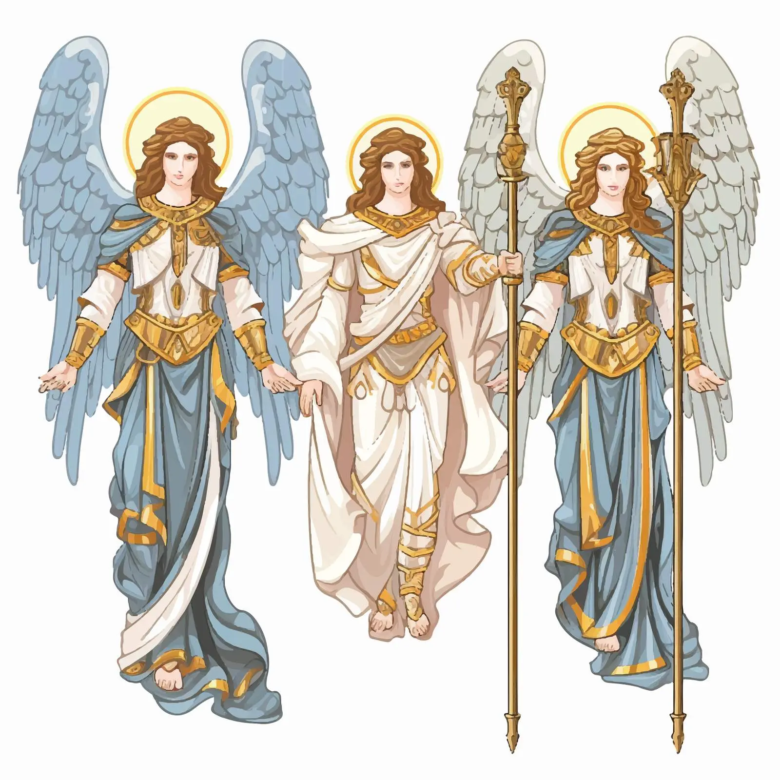 Byzantine Style Archangels Illustration Set – free ethereal art image from Dotvec