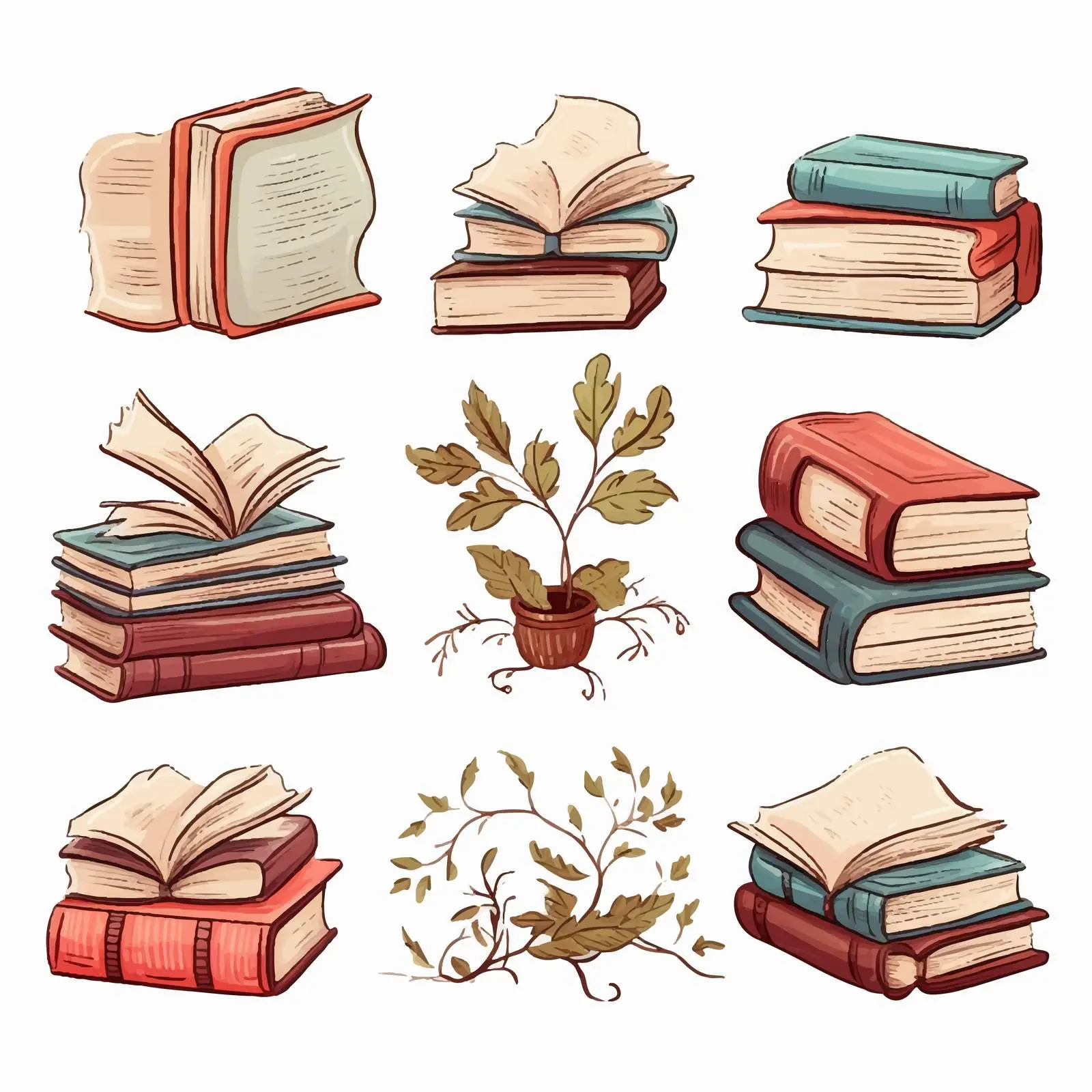 Drawn Book Clip Art for Flyers and Posters – free decorative images image from Dotvec