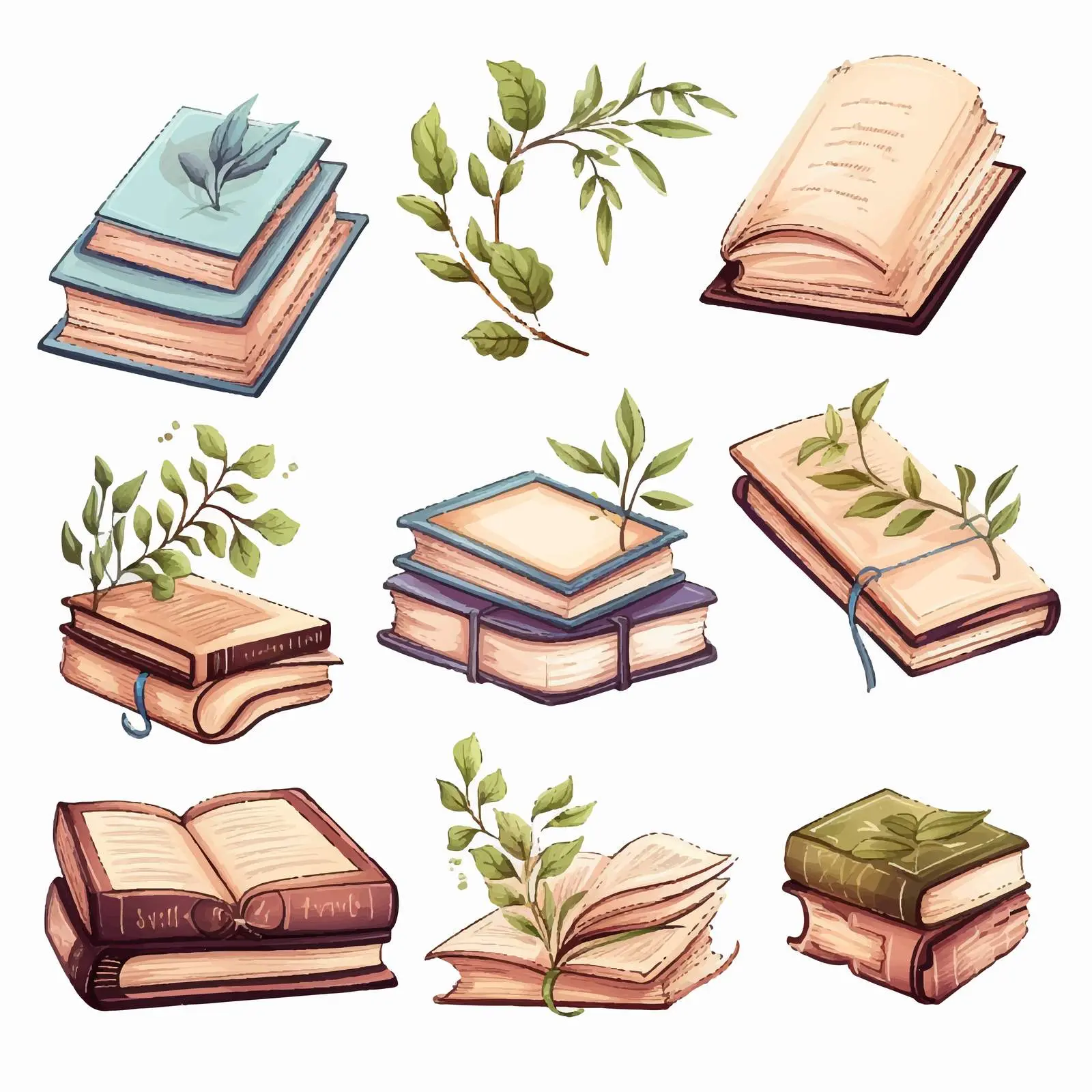 Drawn Books Clip Art for Flyers and Posters – free colorful visuals image from Dotvec