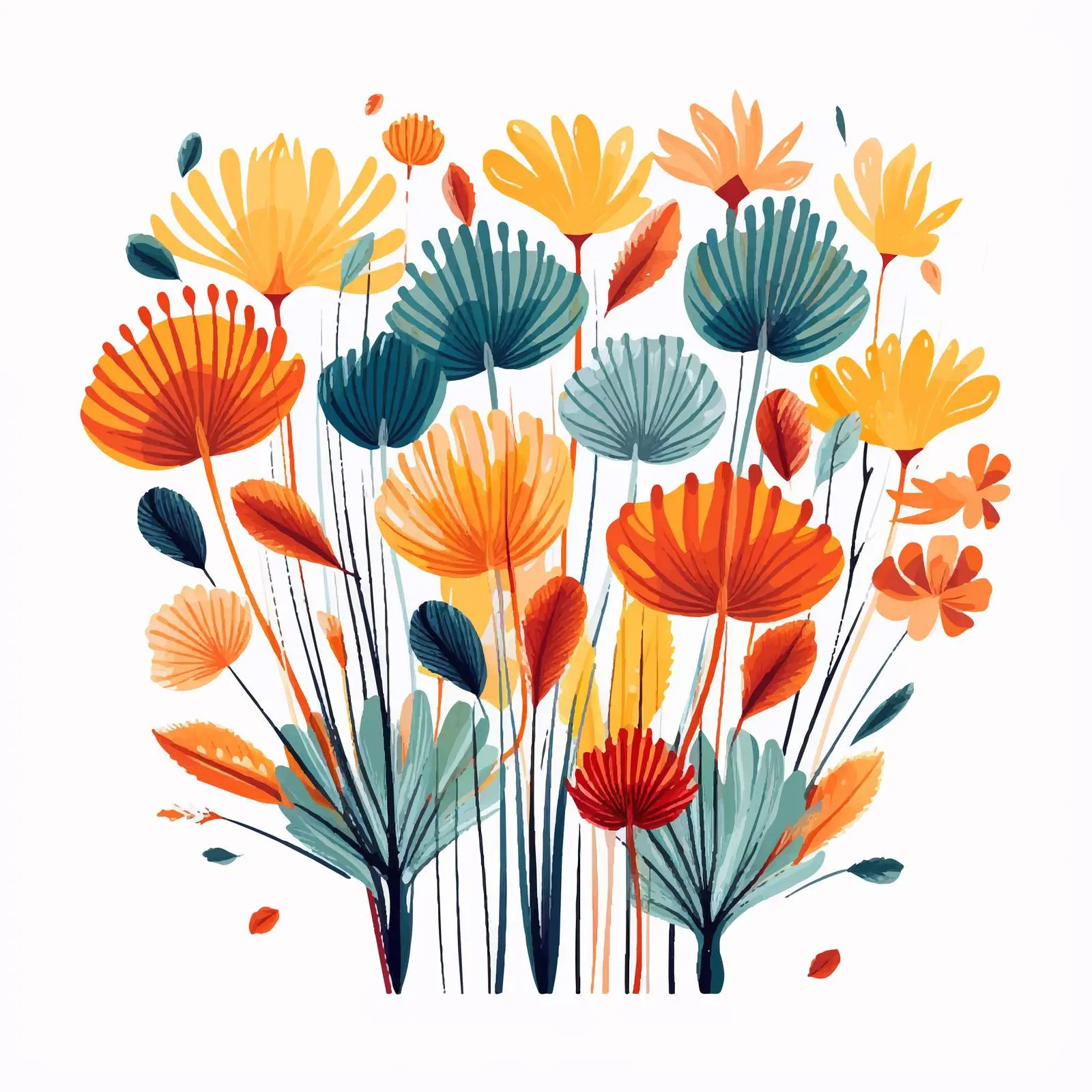 Bright Tropical Palm Thank You Card Design – free floral vectors image from Dotvec