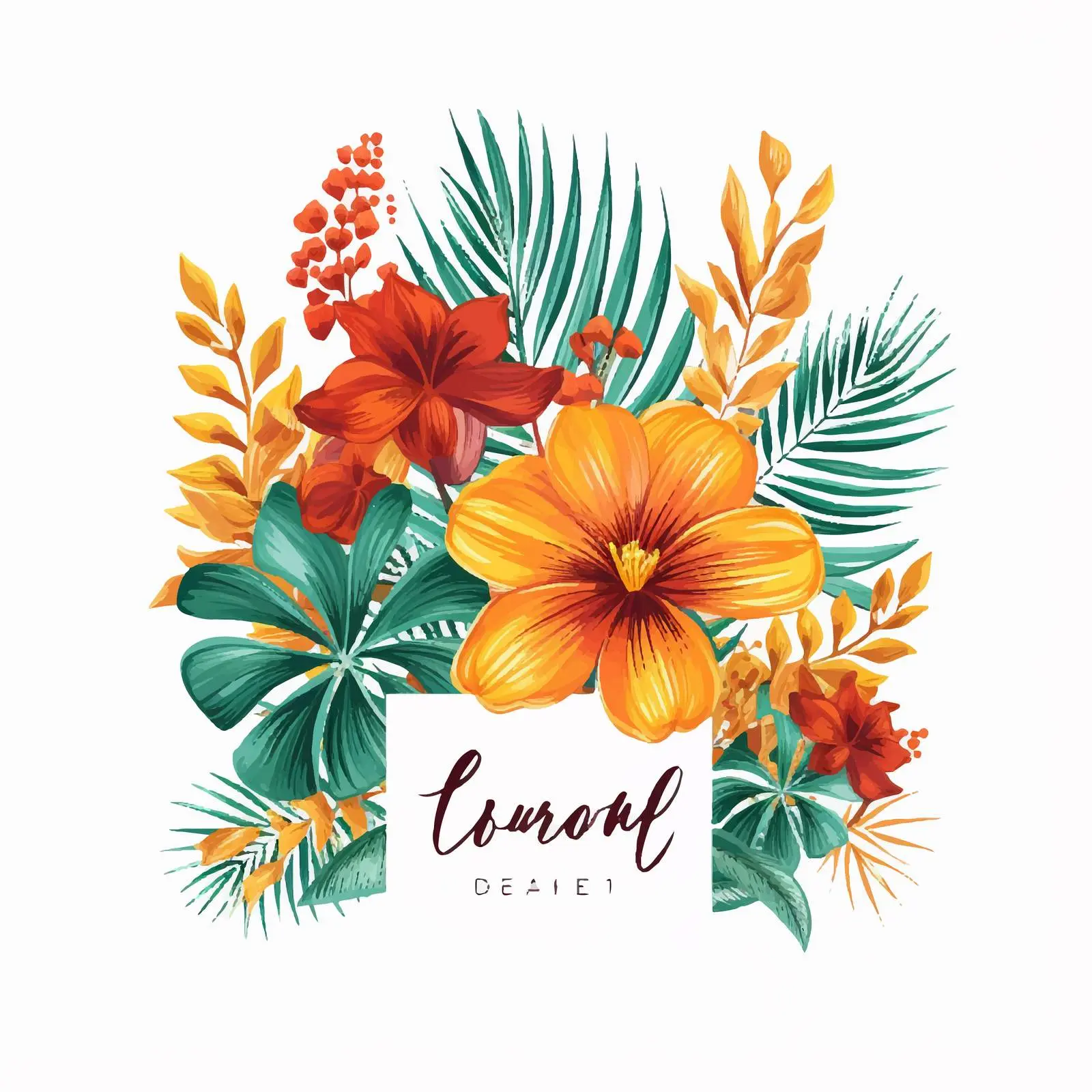 Bright Tropical Palm Thank You Cards Design — free download from Dotvec
