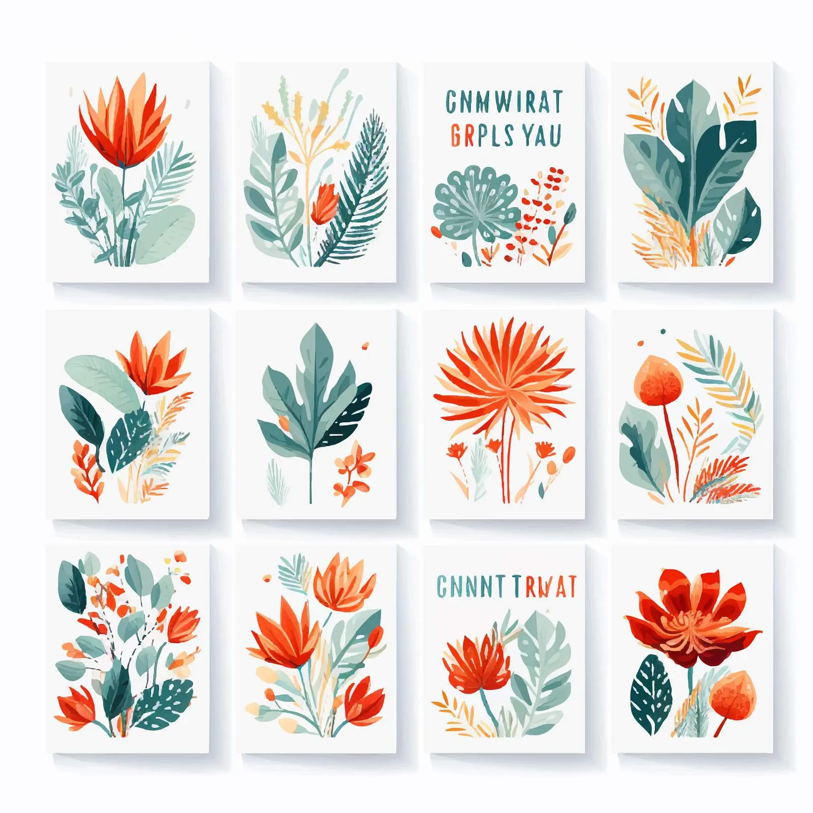 Tropical Palm Thank You Cards Vector Design — free download from Dotvec