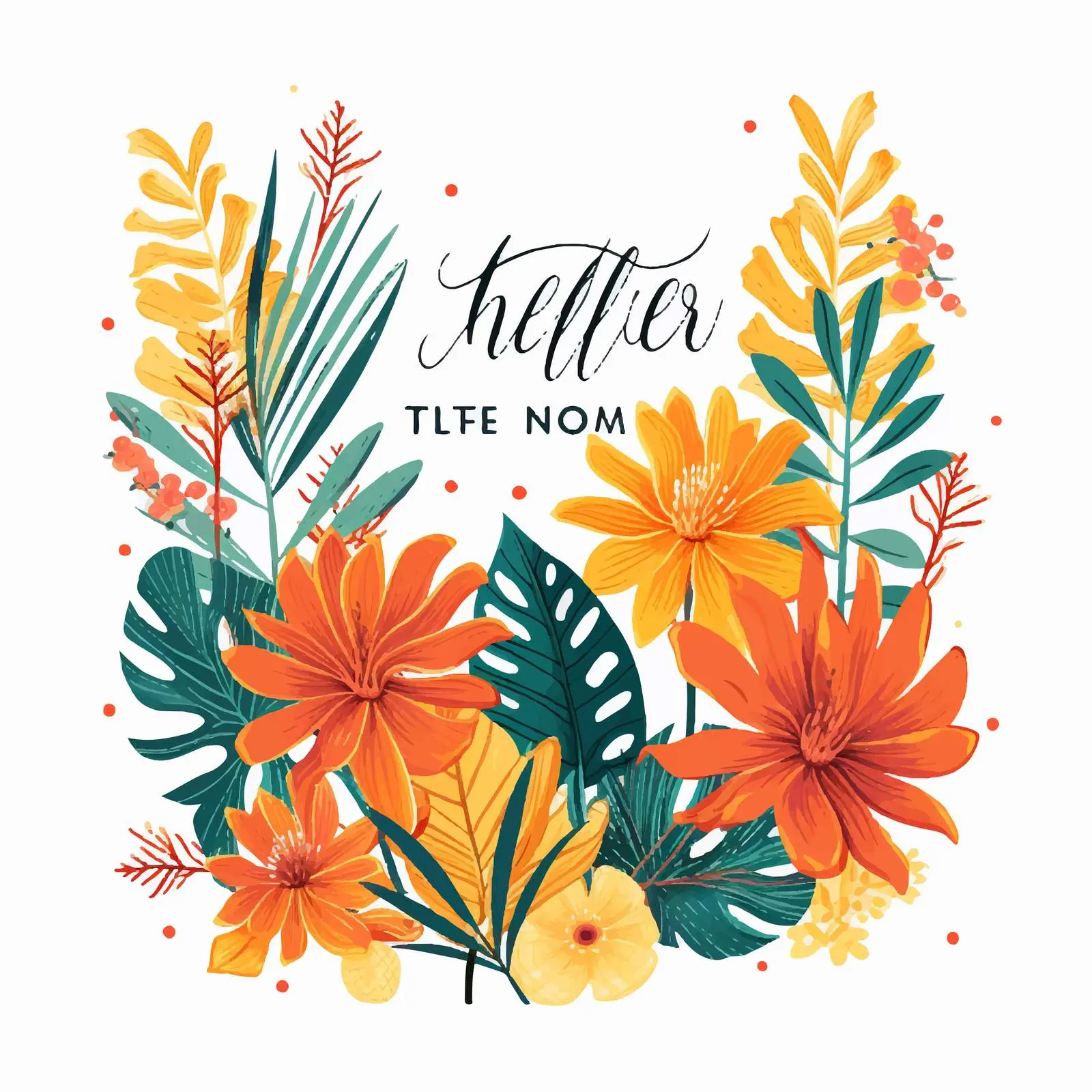 Tropical Palm Thank You Card Vector Design — free download from Dotvec