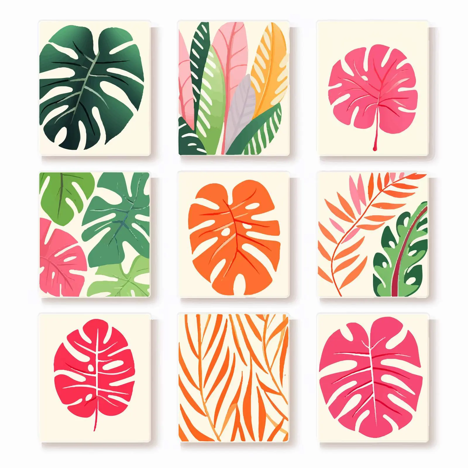 Tropical Monstera Card Template Set — free download from Dotvec