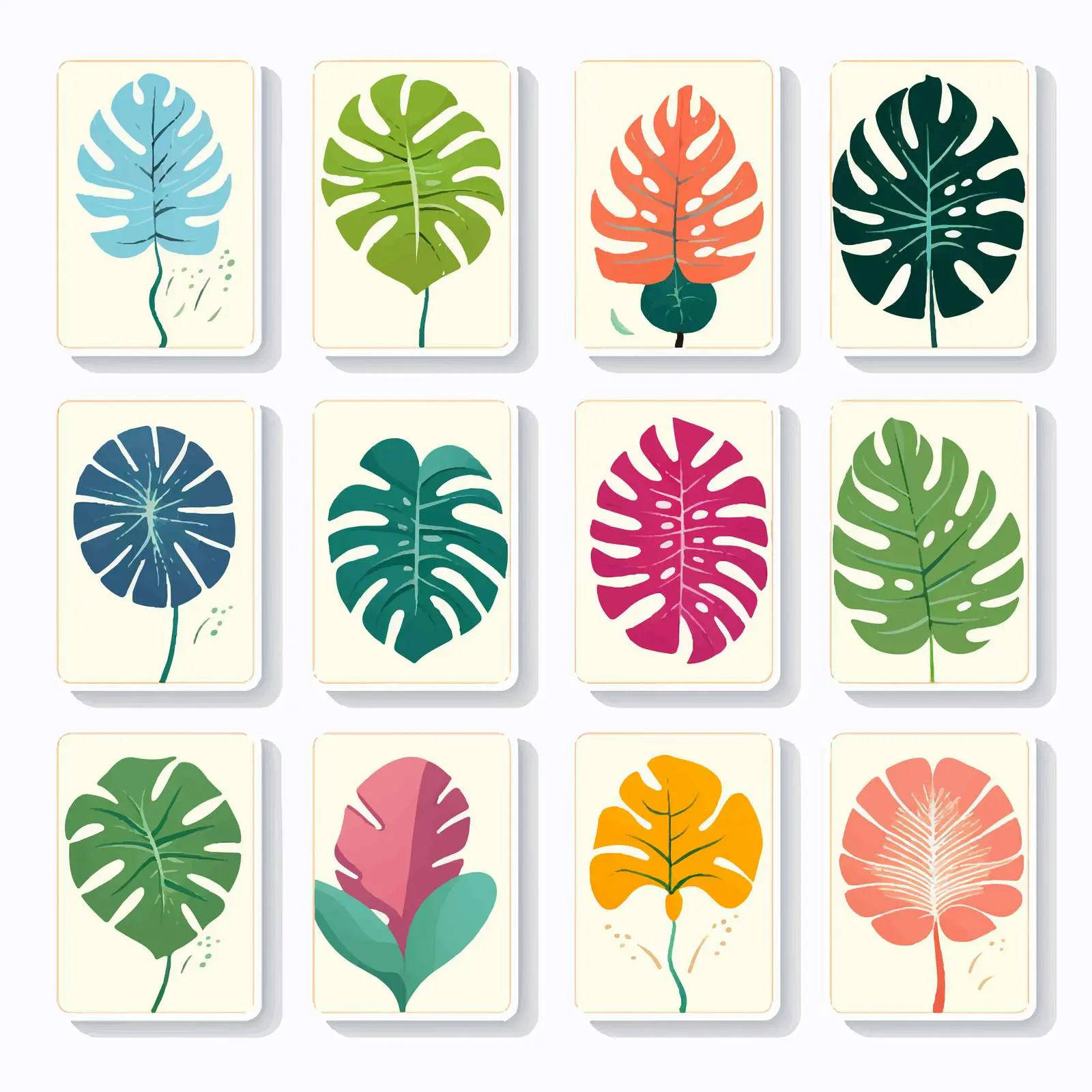Tropical Monstera Greeting Card Vector Templates — free download from Dotvec