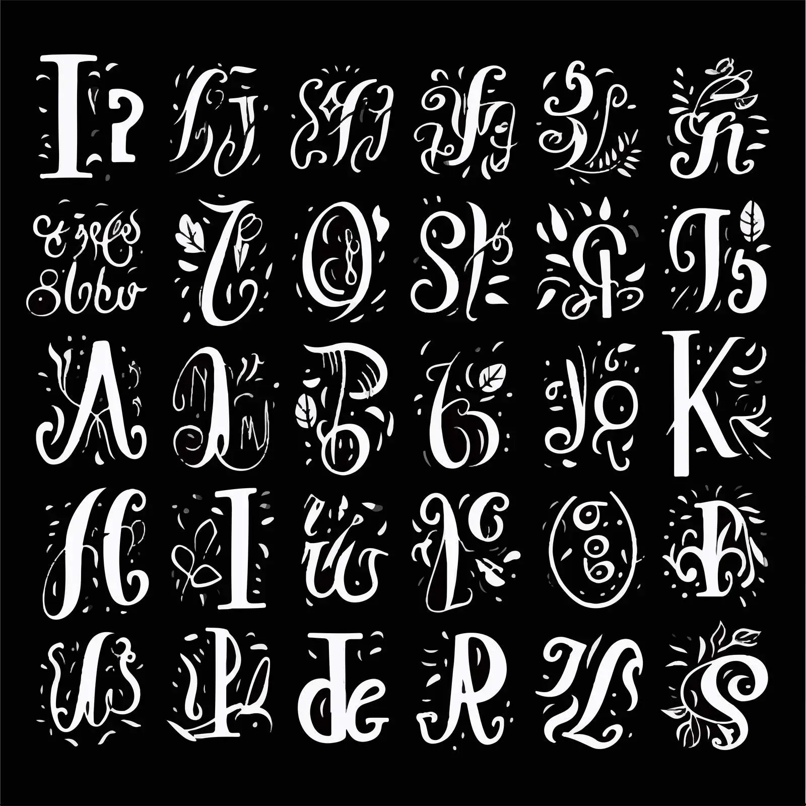 Drawn Brush Font Stickers Universal Alphabet – free bold letters image from Dotvec