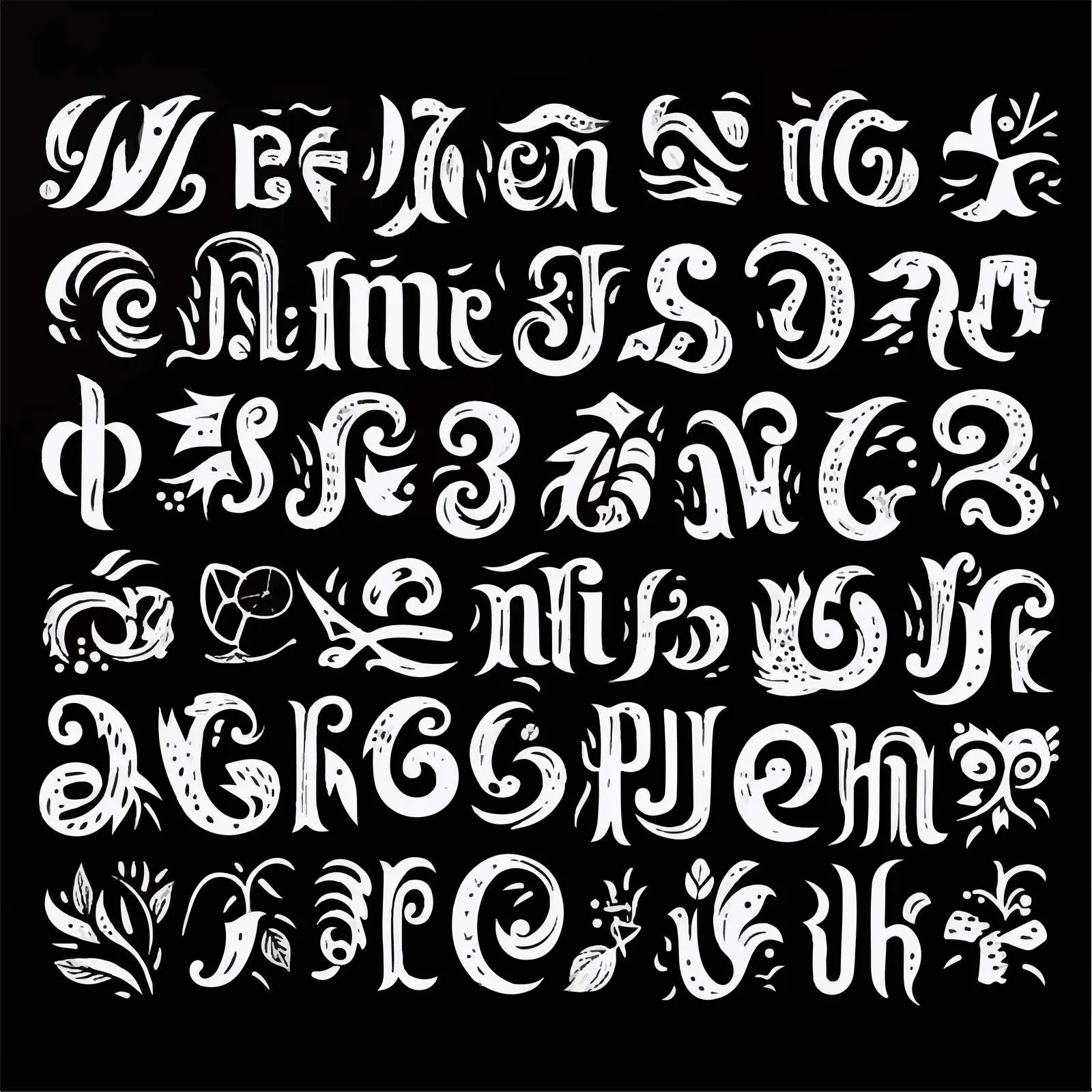 Universal Alphabet Stickers for Logos and Badges – free decorative fonts image from Dotvec