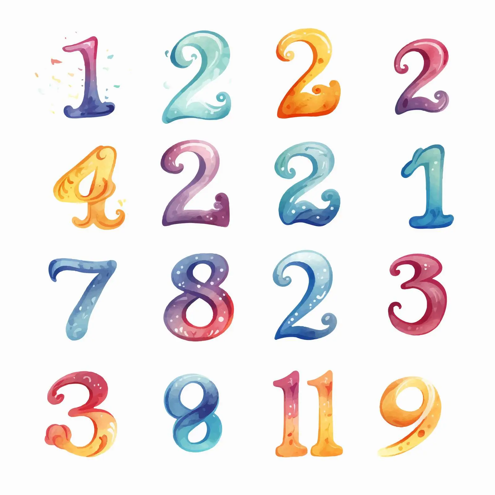Colored Capital Numbers for Logos and Badges – free design vector image from Dotvec