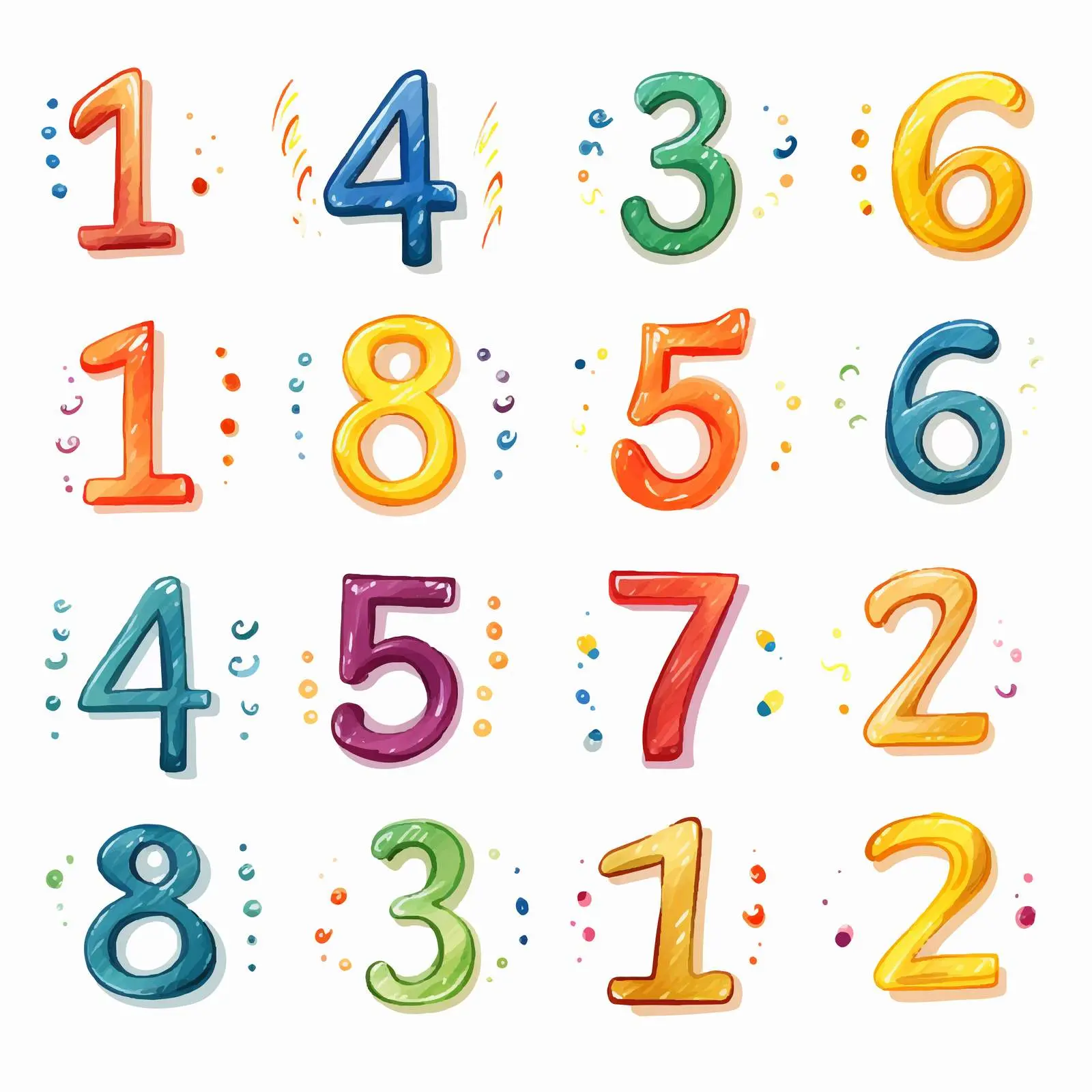 Colorful Capital Numbers for Logos and Badges — free download from Dotvec