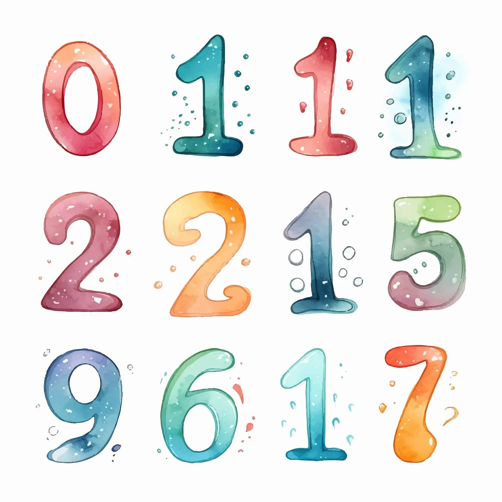 Colored Capital Numbers for Logos and Badges — free download from Dotvec