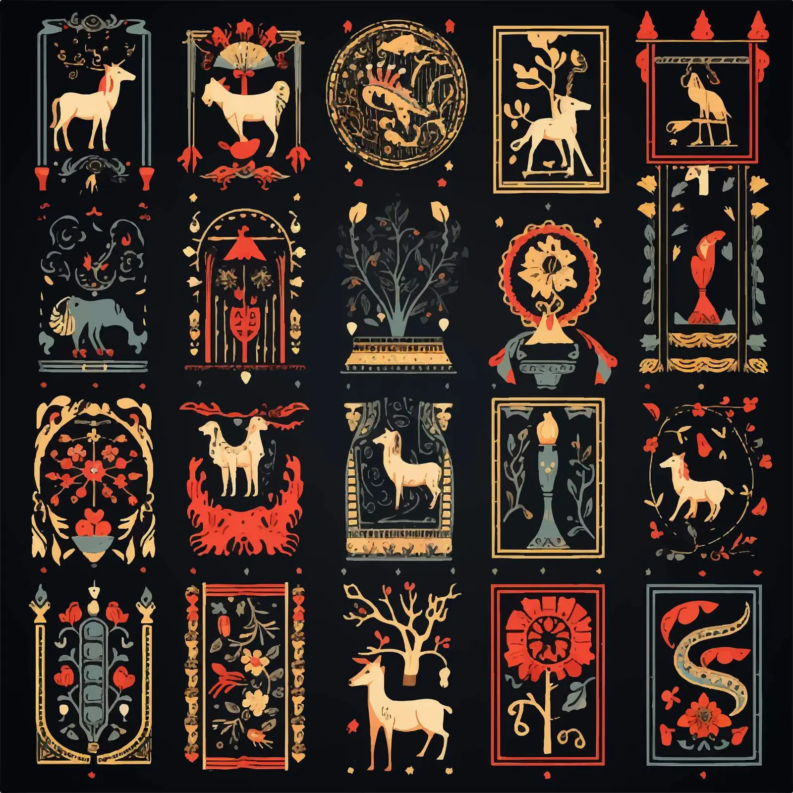 Medieval Tapestry Style Vector Art Collection — free download from Dotvec