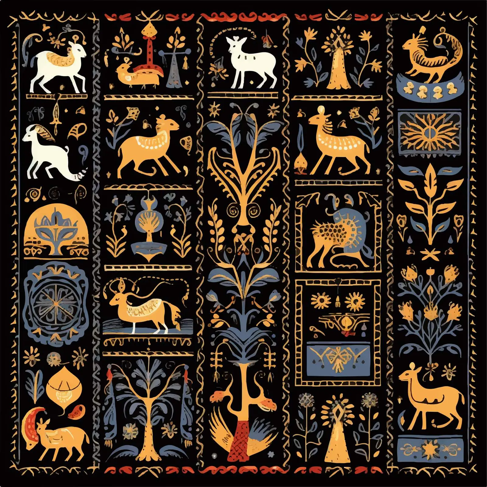 Medieval Tapestry Style Vector Art Collection — free download from Dotvec