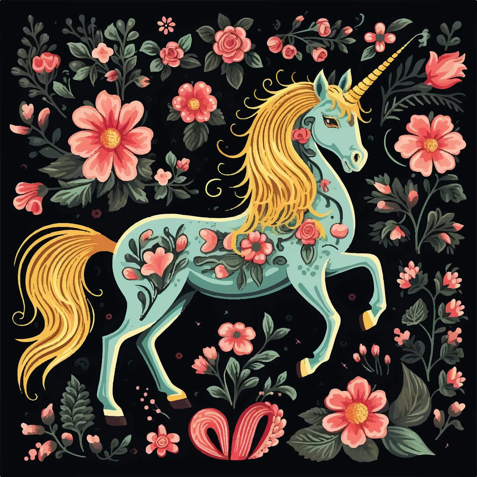 Medieval Tapestry Unicorn Vector Set – free tapestry image from Dotvec