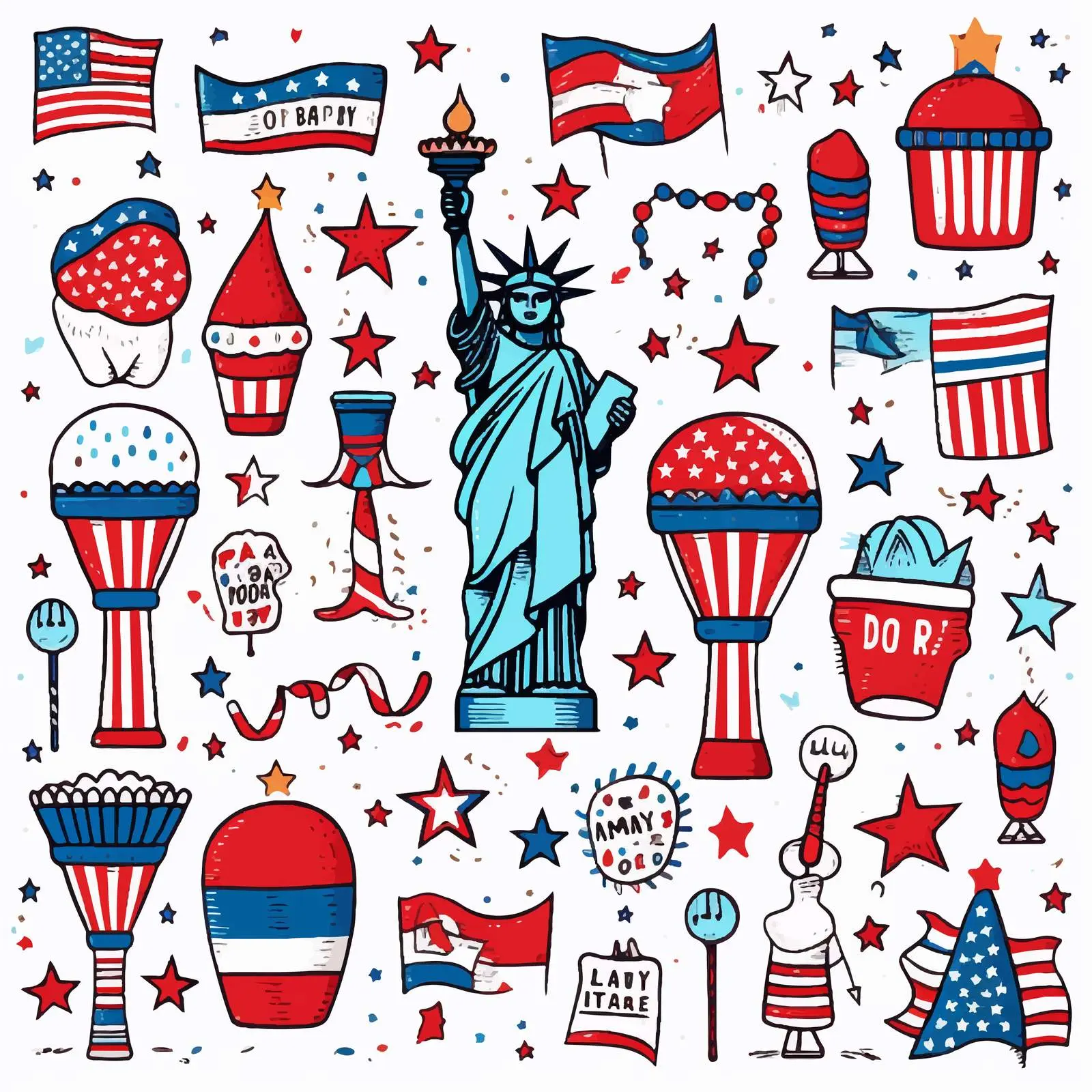 Patriotic United States Festive Vector Elements – free holiday graphics image from Dotvec