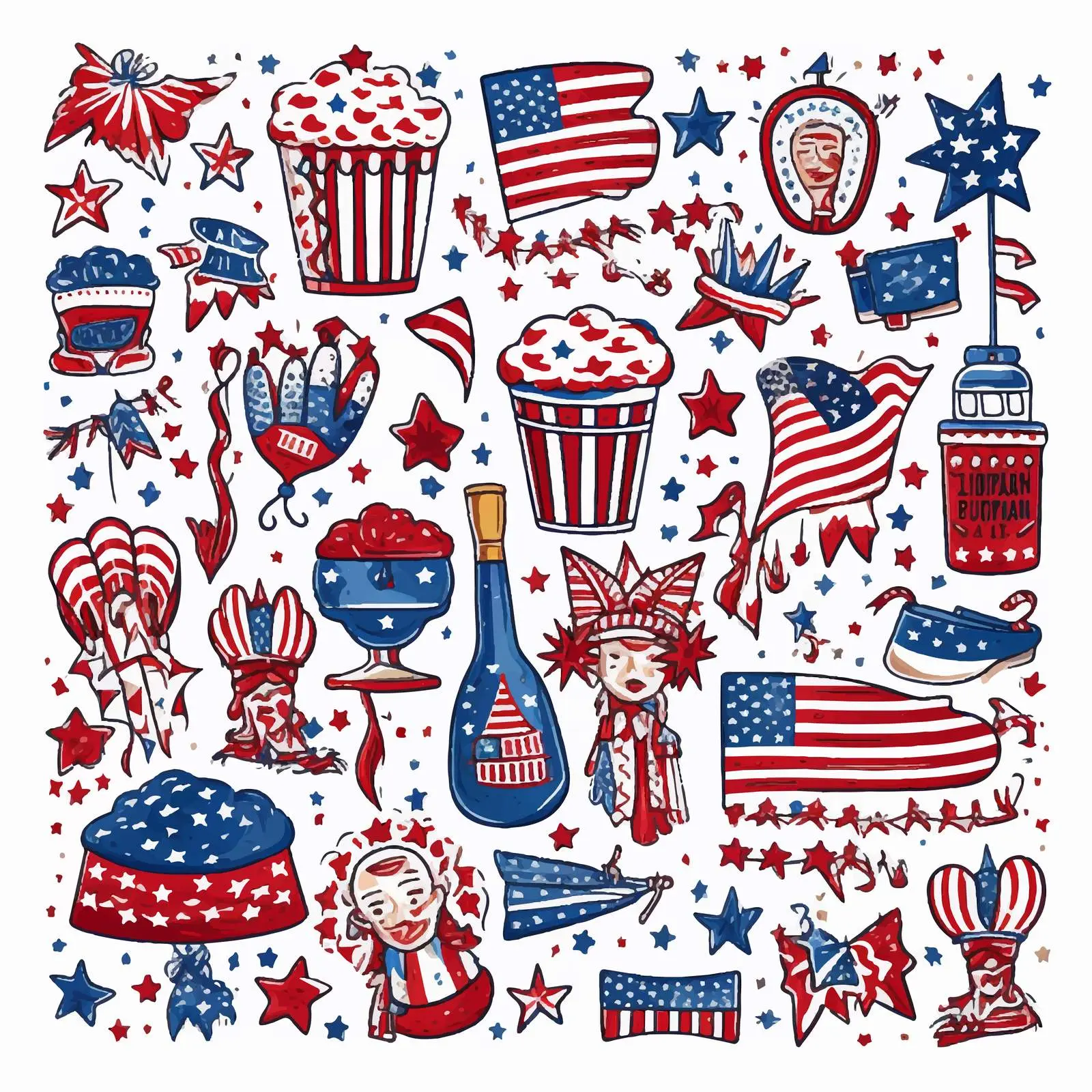 Patriotic USA Festival Vector Elements — free download from Dotvec
