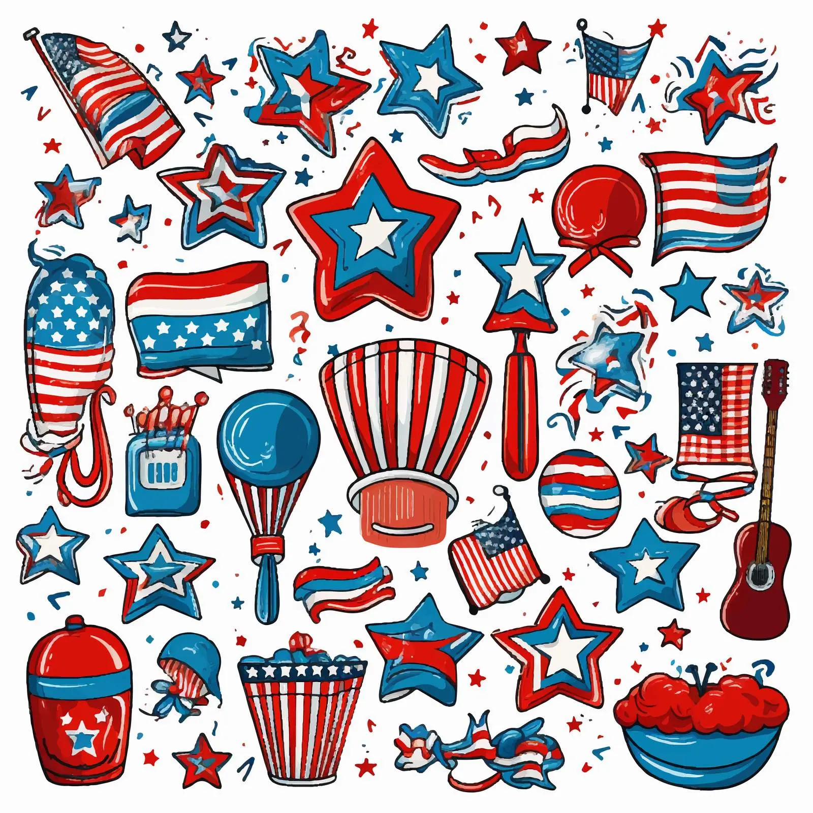 Patriotic United States Festival Vector Elements — free download from Dotvec