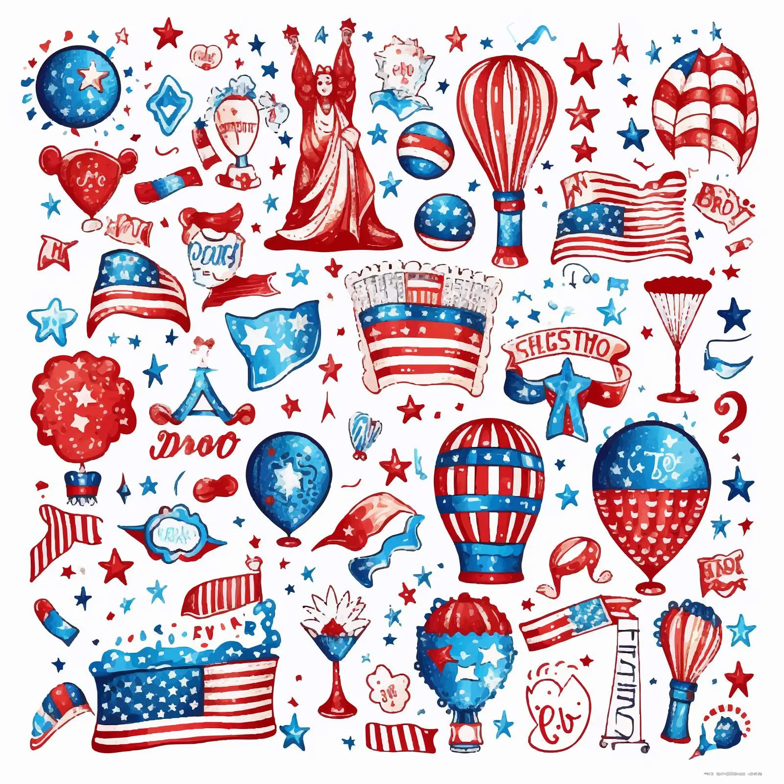 Patriotic United States Festival Elements Vector — free download from Dotvec