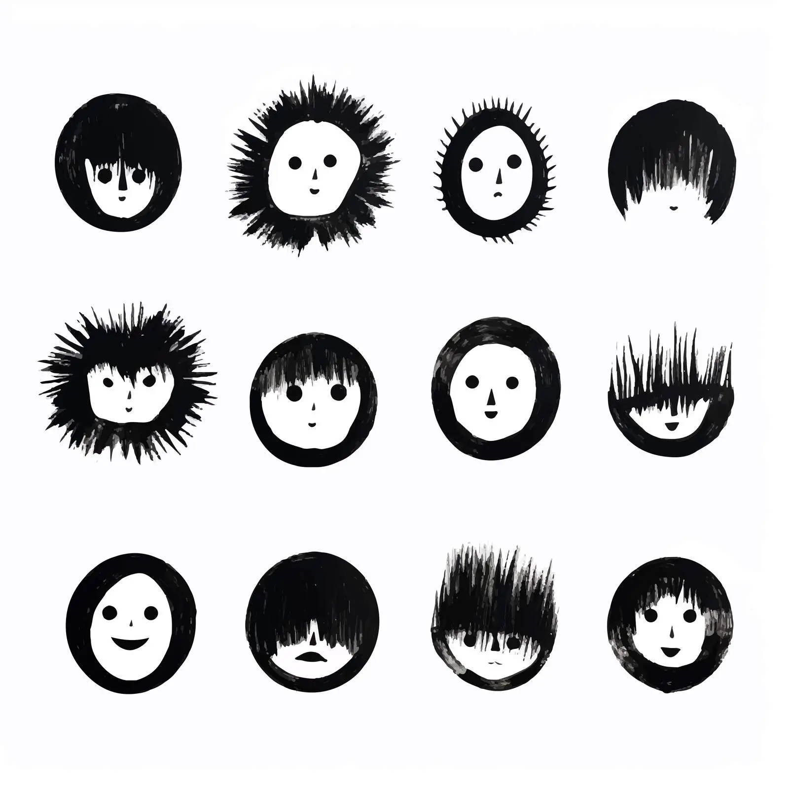 Round Black Mask Shapes Vector Art – free round shape image from Dotvec
