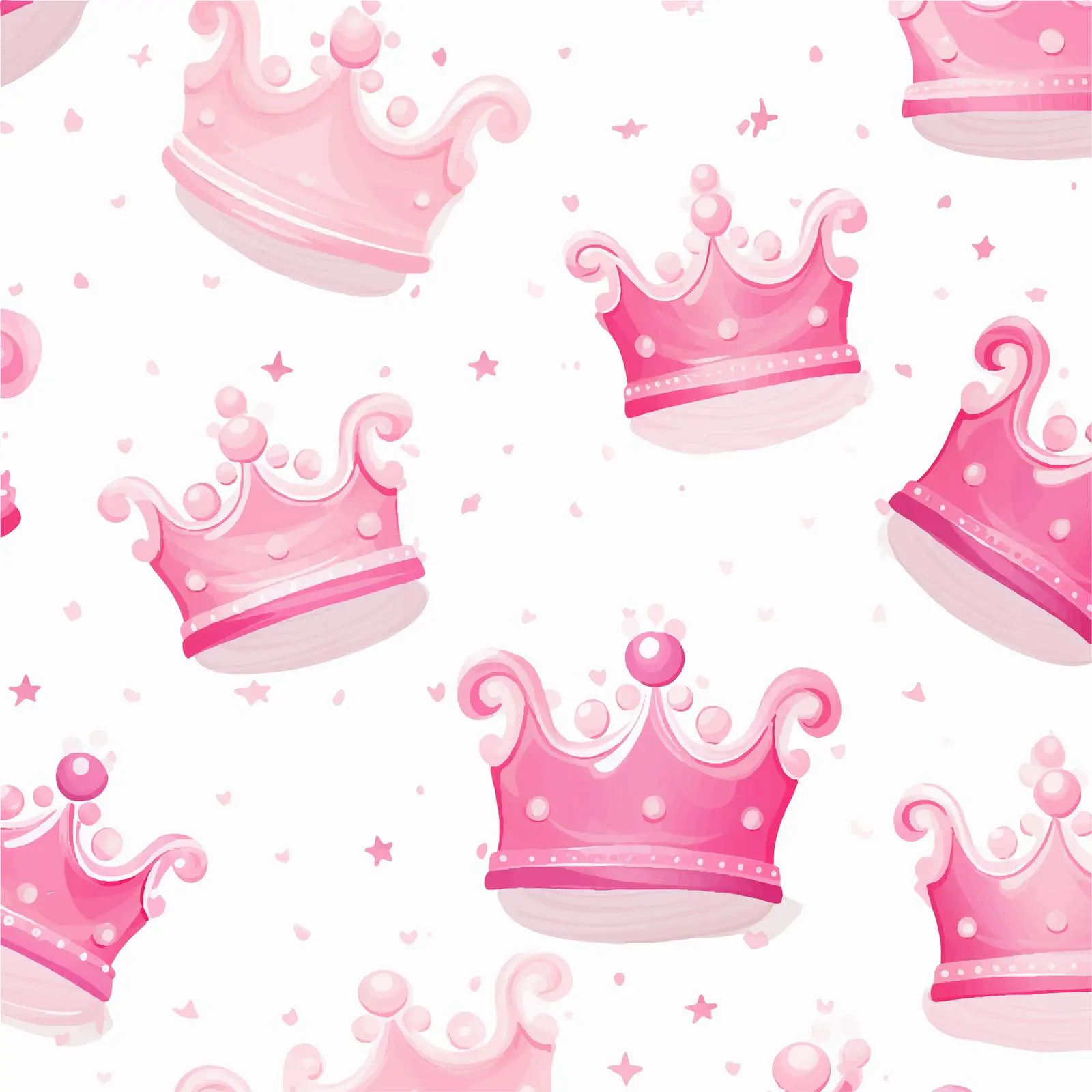 Pink Striped Wallpaper with Crowns for Girls – free princess image from Dotvec