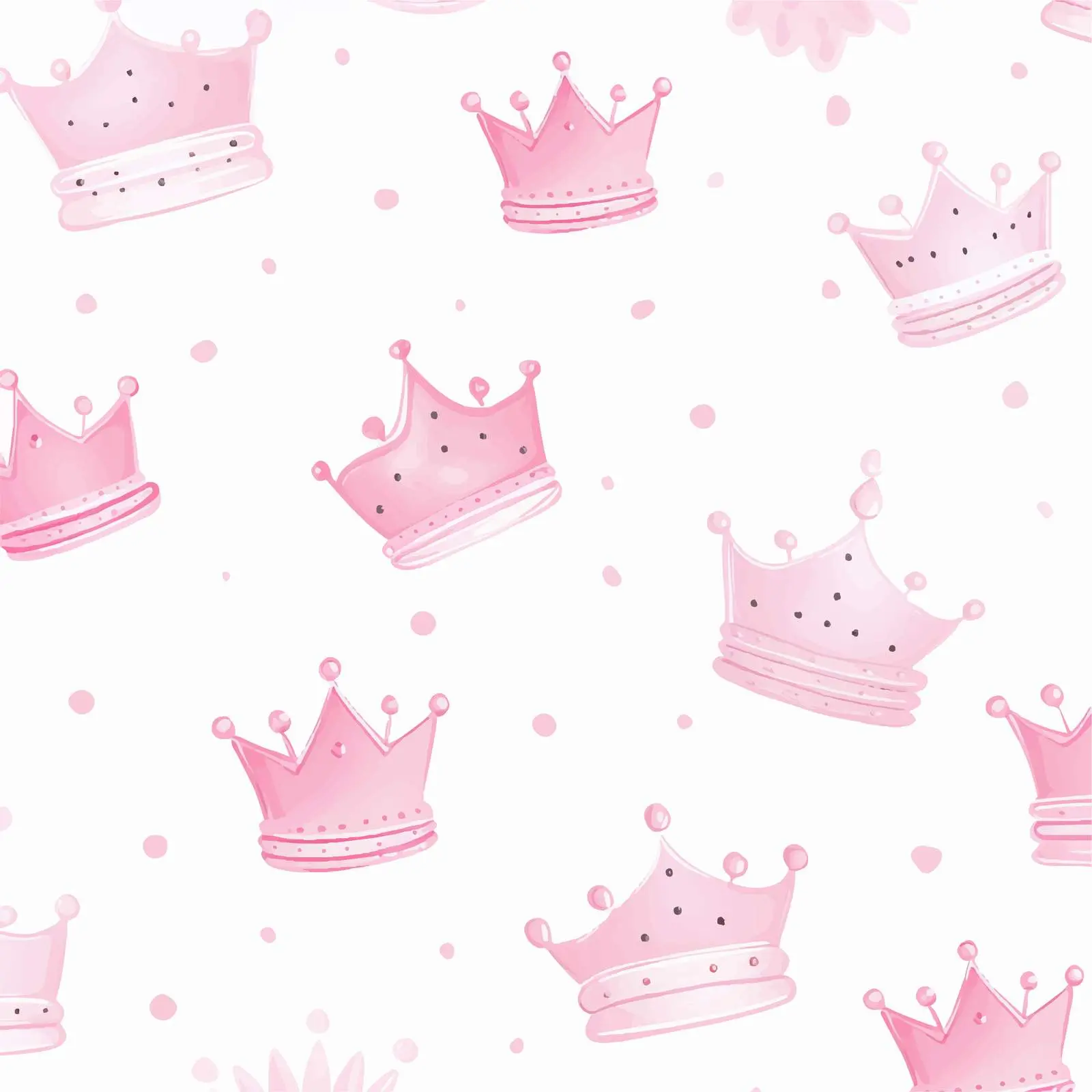 Pink Striped Wallpaper with Crowns for Princesses – free princess image from Dotvec