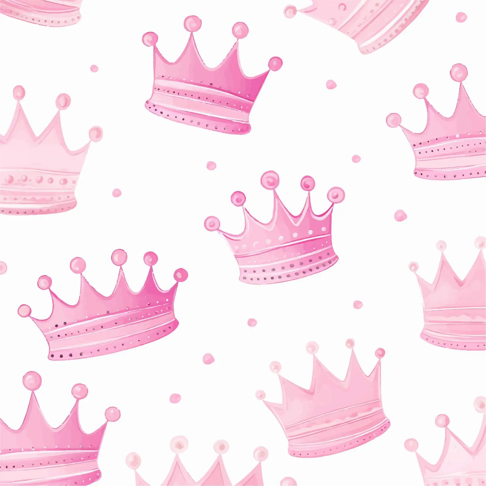 Pink Striped Wallpaper with Crowns for Princesses – free fairytale image from Dotvec