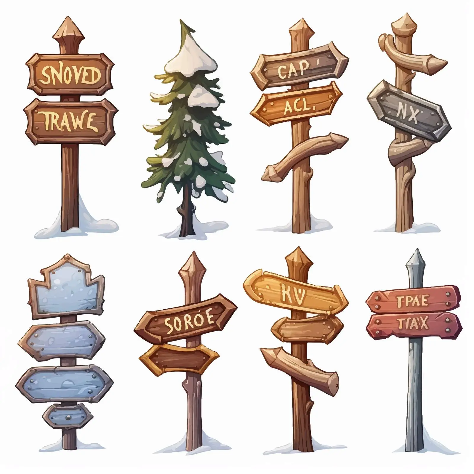 Wooden Directional Road Sign to North Pole – free pole image from Dotvec