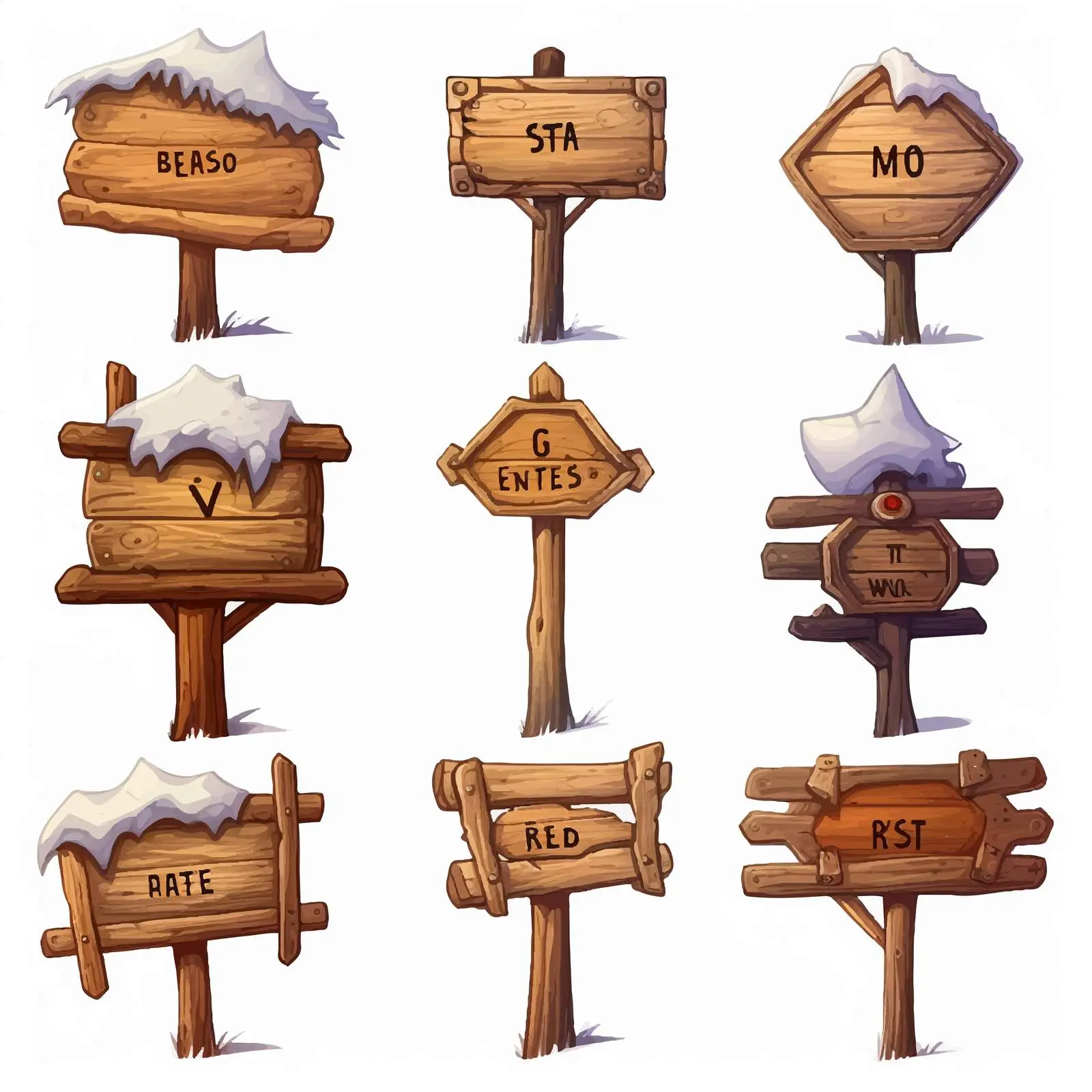 Wooden Directional Road Sign to North Pole and San — free download from Dotvec