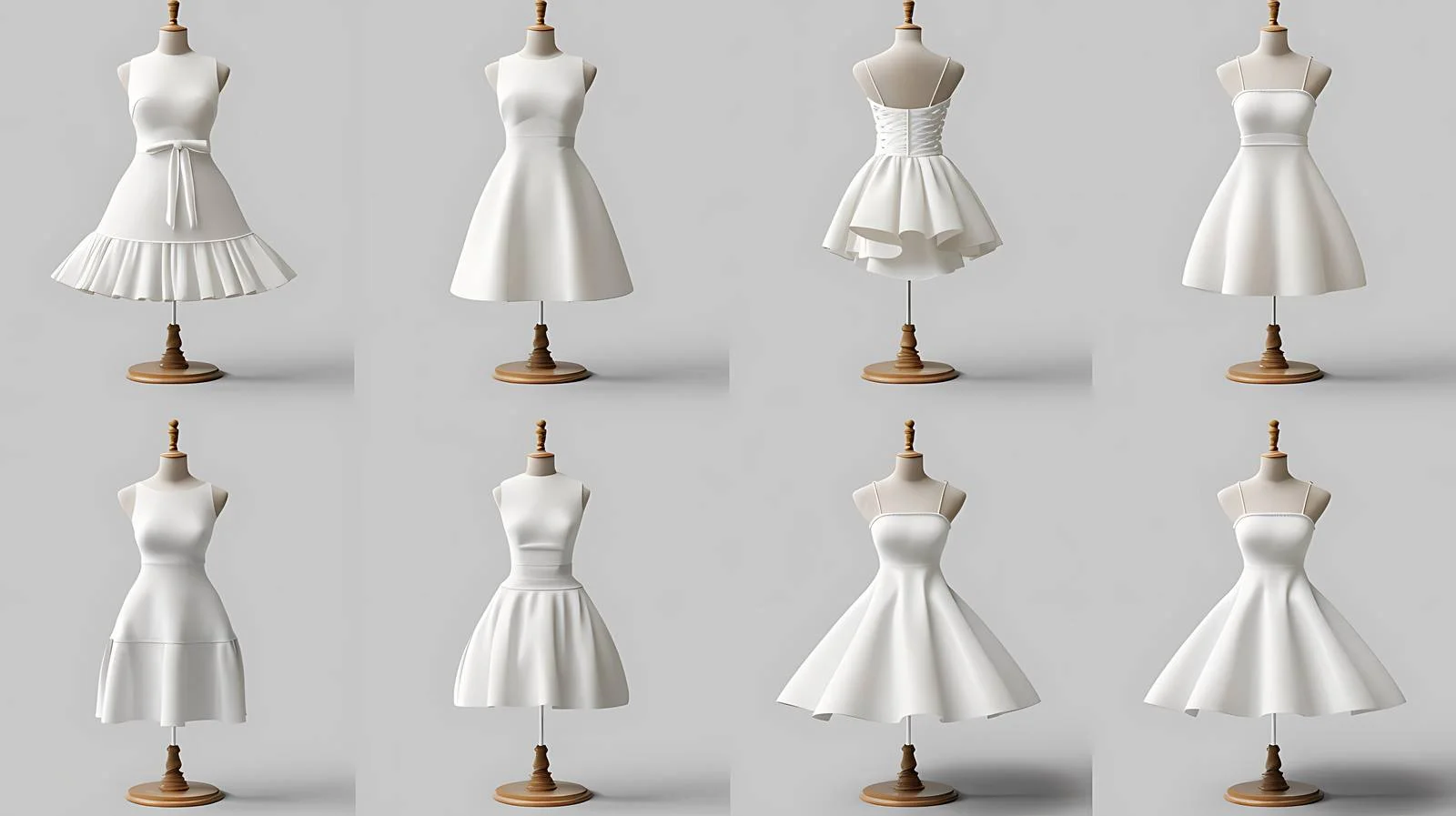 White Dress Form in Multiple Angles — free download from Dotvec