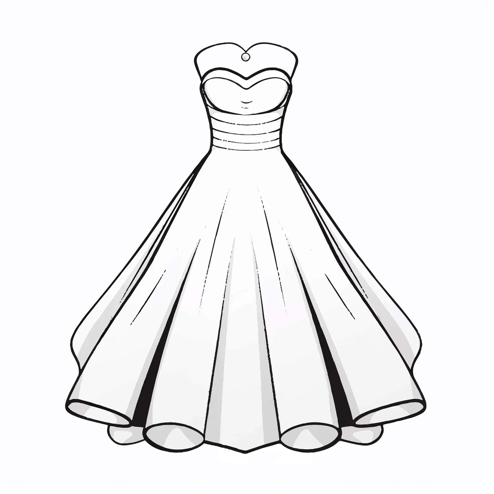 Elegant Dress Outline Vector Illustration — free download from Dotvec