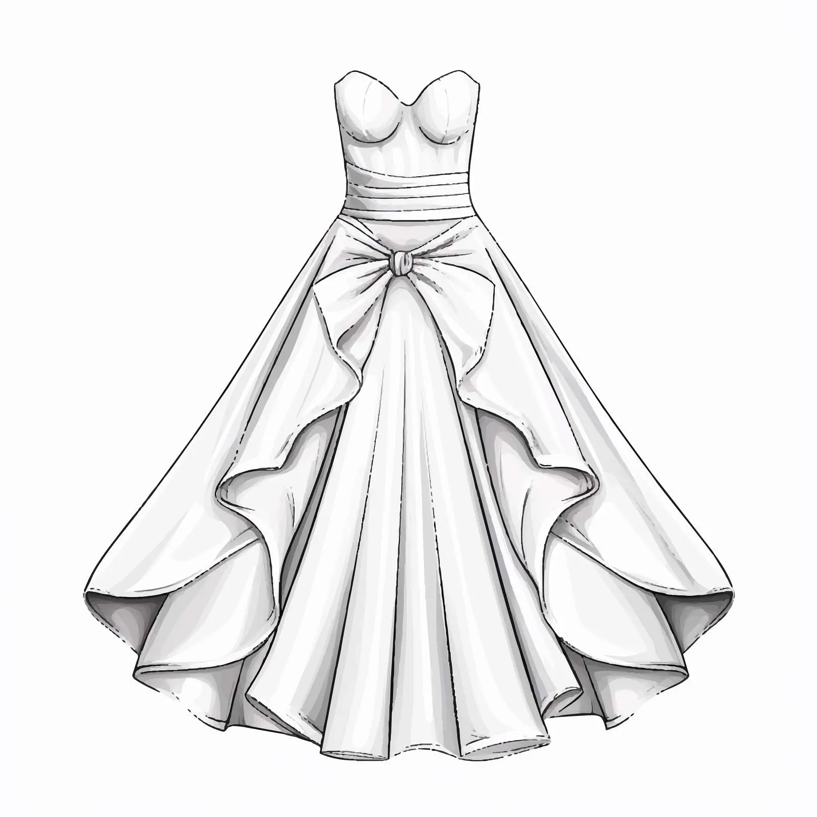 Top View Dress Sketch Illustration on White Background — free download from Dotvec
